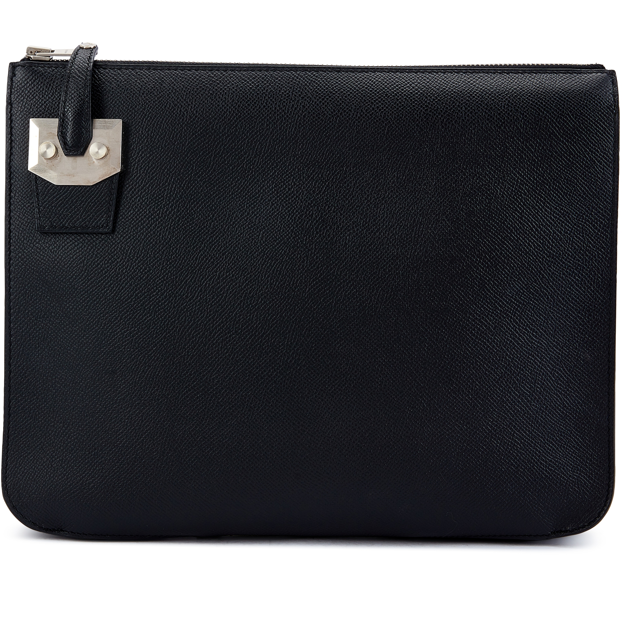 Hermès Black Epsom Cityhall Pouch Brushed Palladium Hardware, 2017