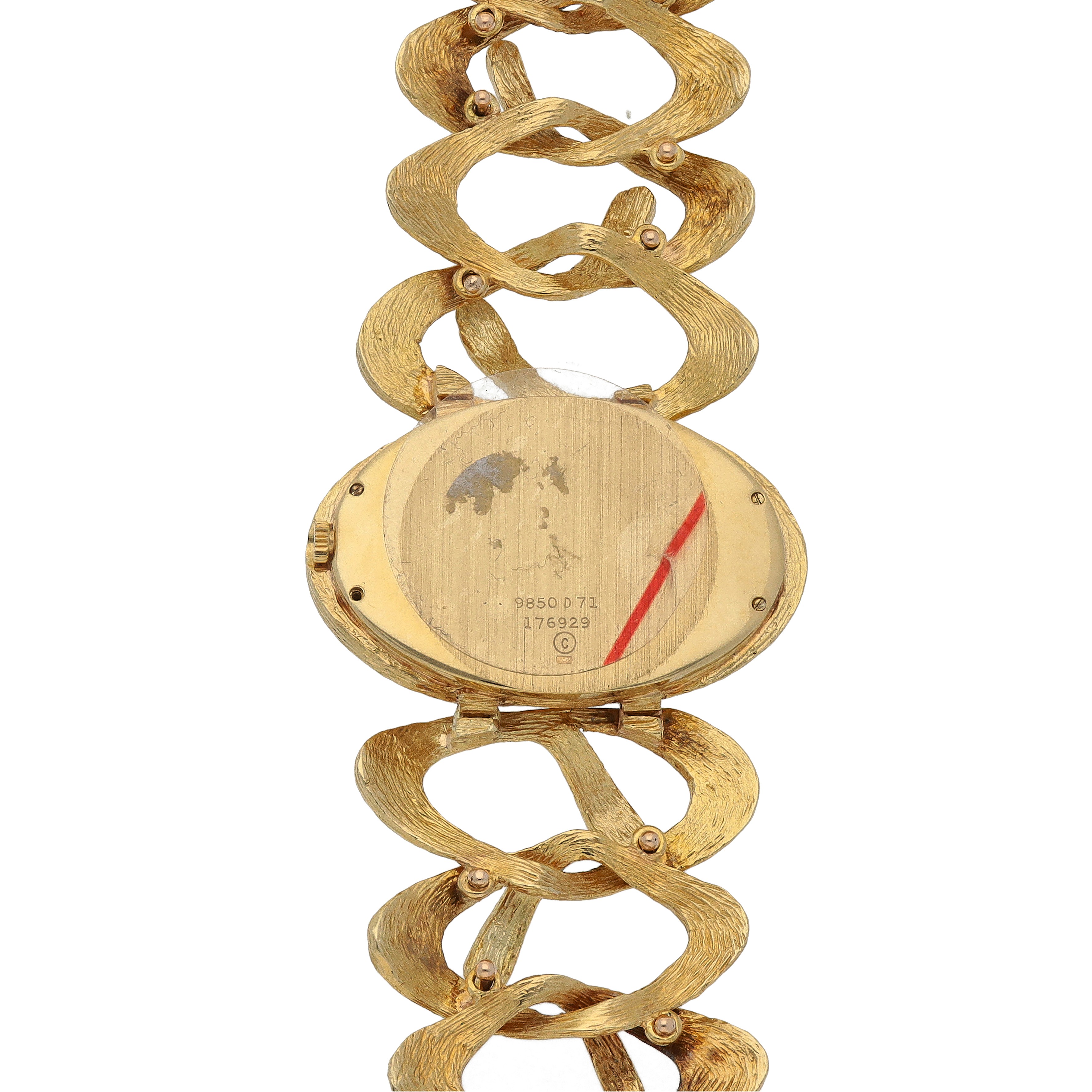 Ref. 9850 D71 Yellow gold bracelet watch with lapis lazuli dial ...