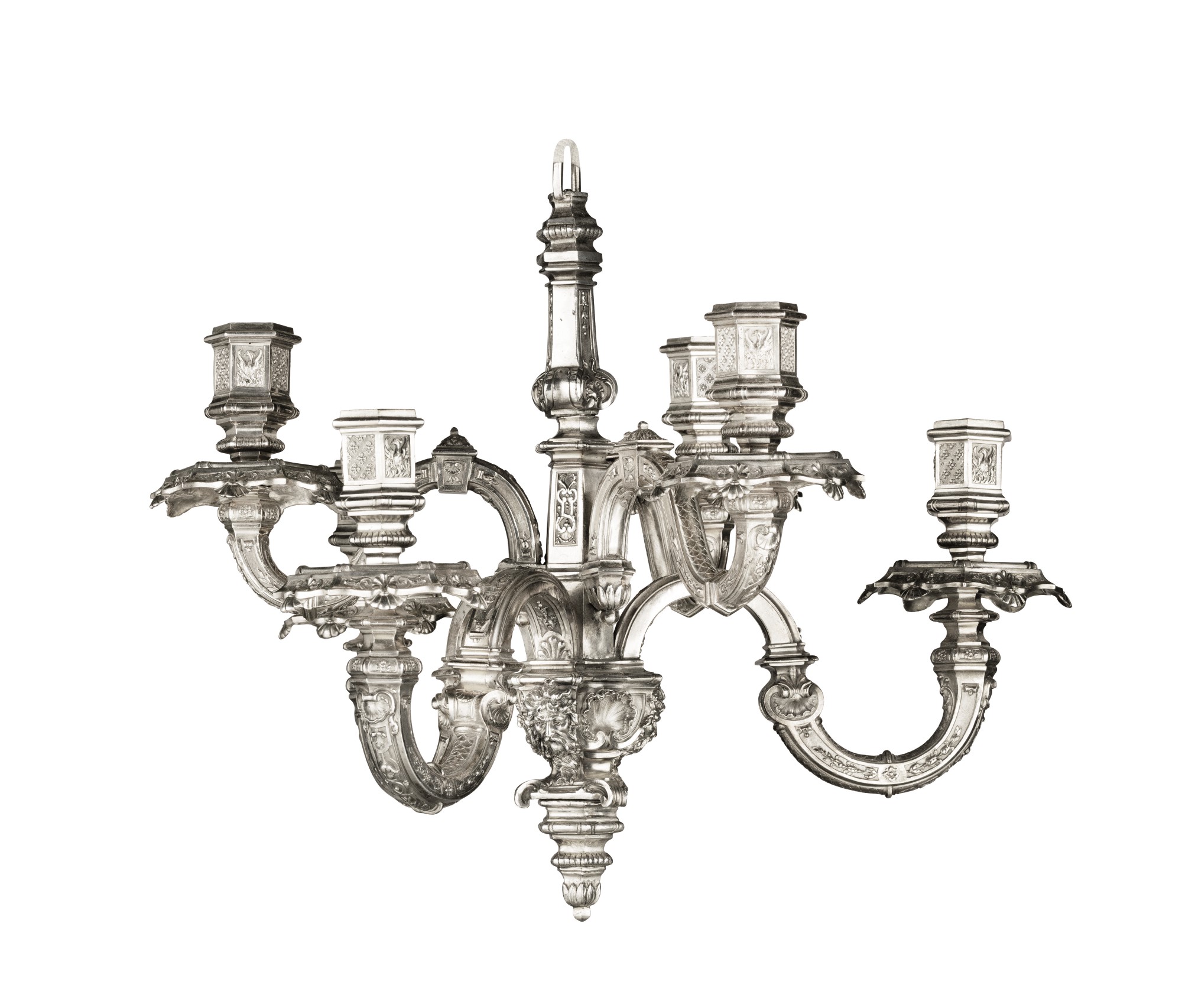 Grand lustre Candela 7 - Argent antique - 6 bras - Réglable