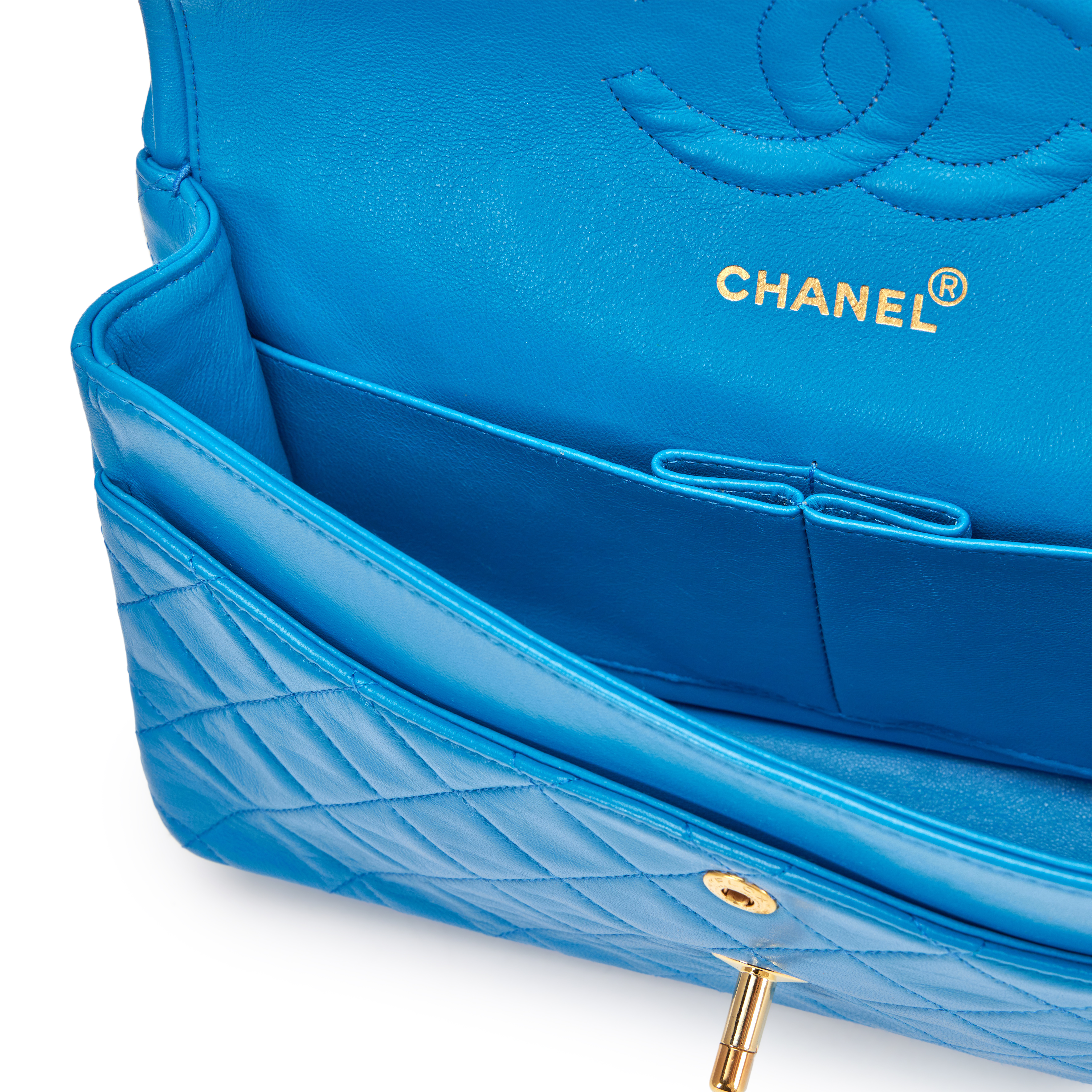 Chanel Vintage Bright Royal Blue Quilted Lambskin Classic