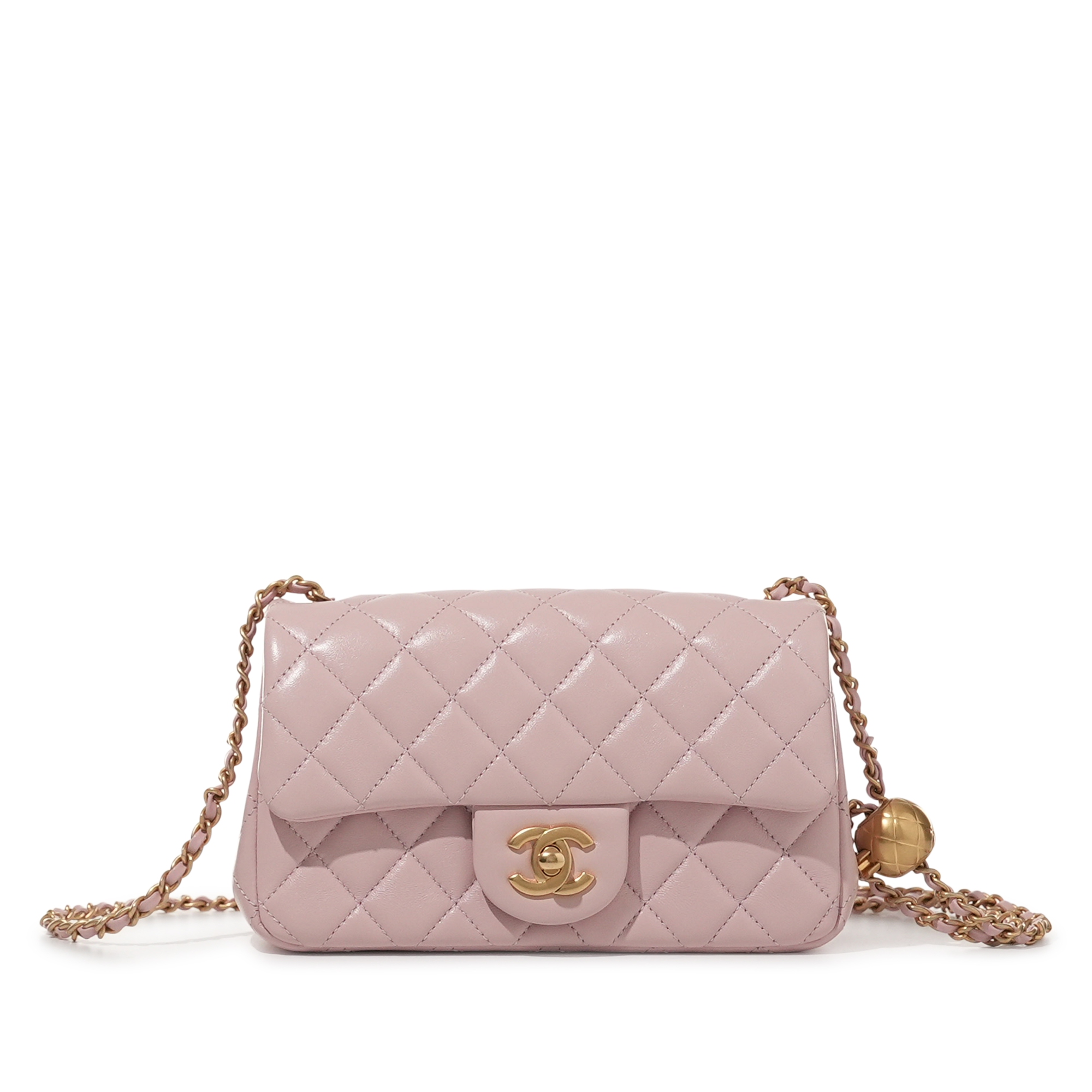 Chanel Pearl Crush Mini Pink Chanel Pink Quilted Lambskin Pearl