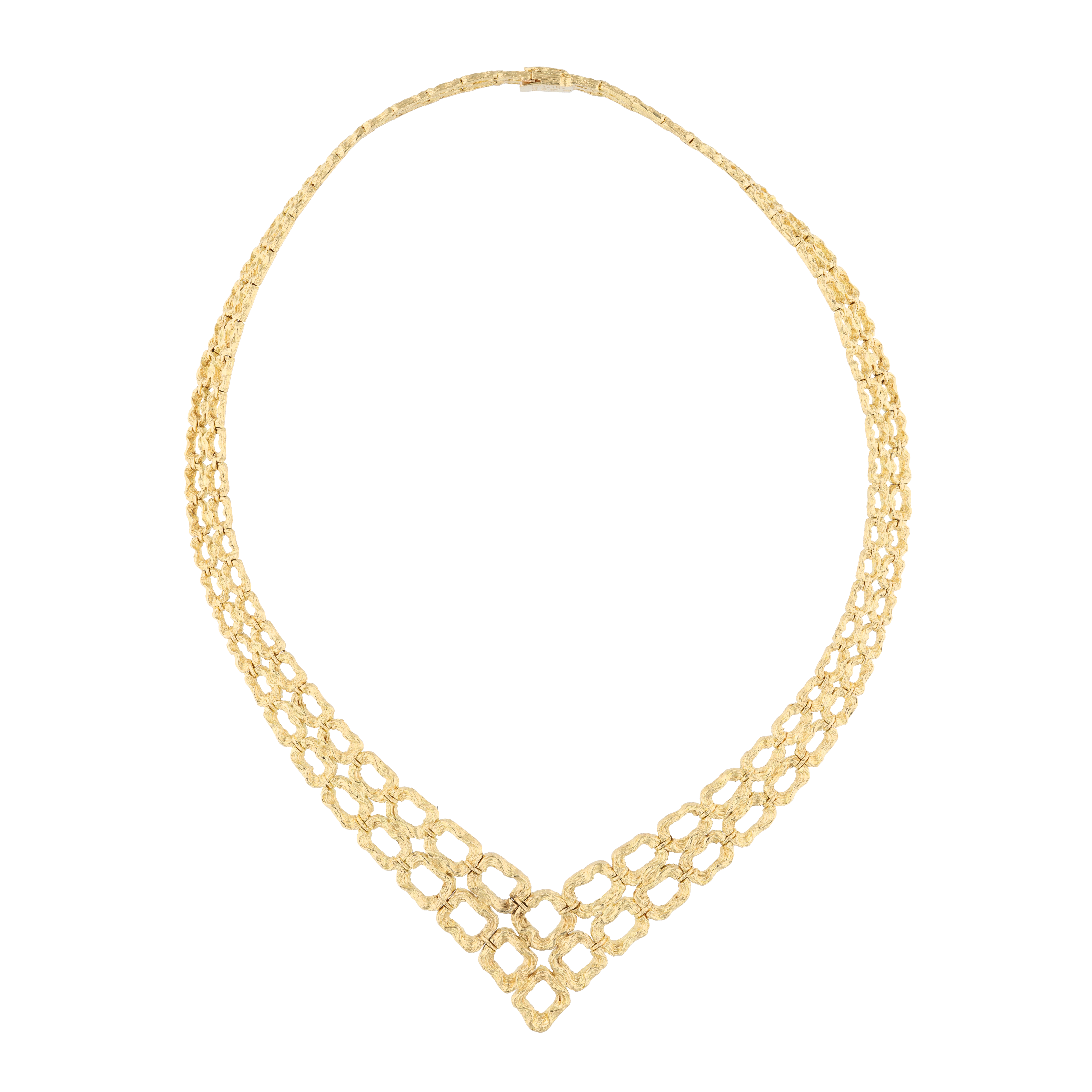 Textured Gold Collar Necklace 