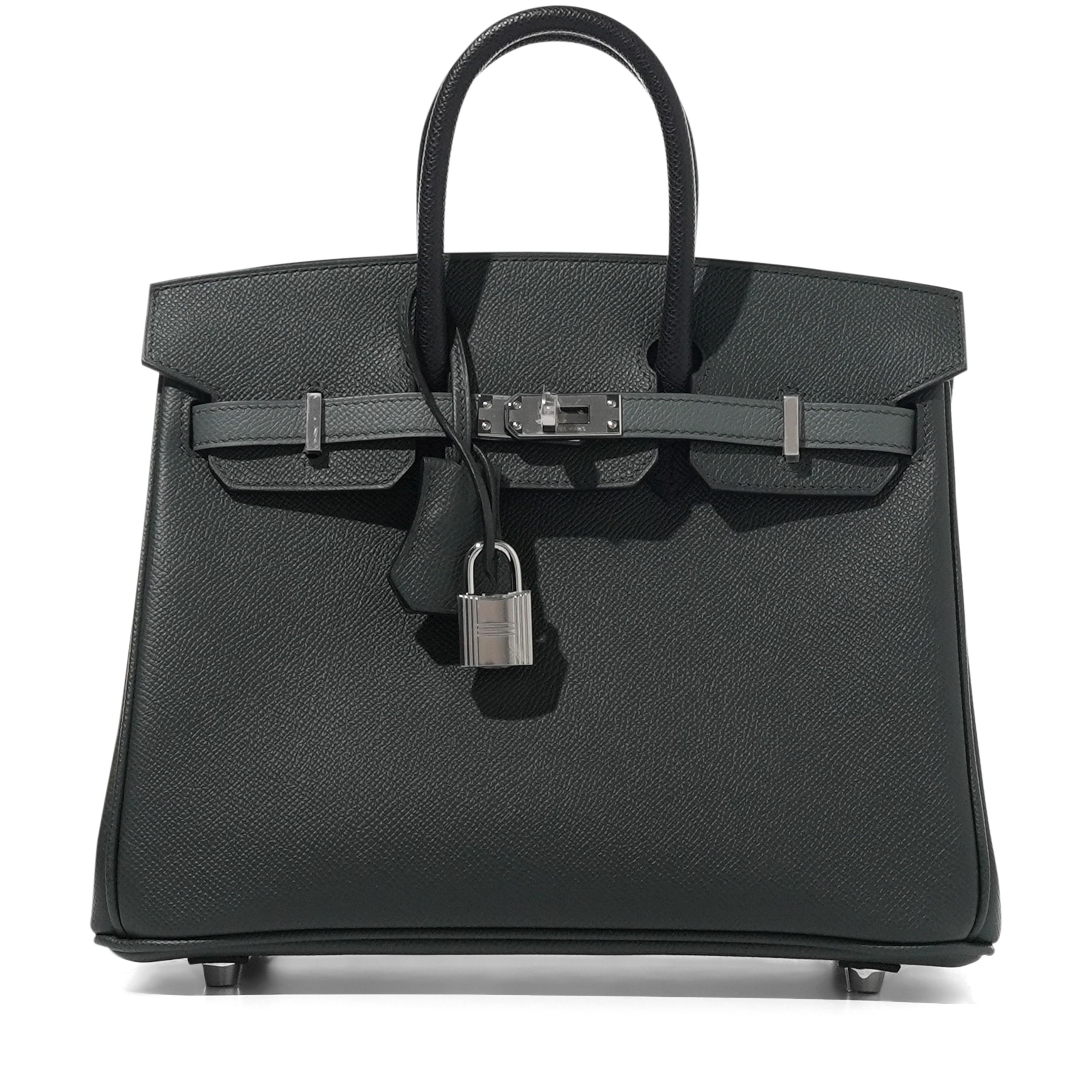 Hermès Vert Amande, Black And Vert Mangrove Epsom Tri-Color Birkin