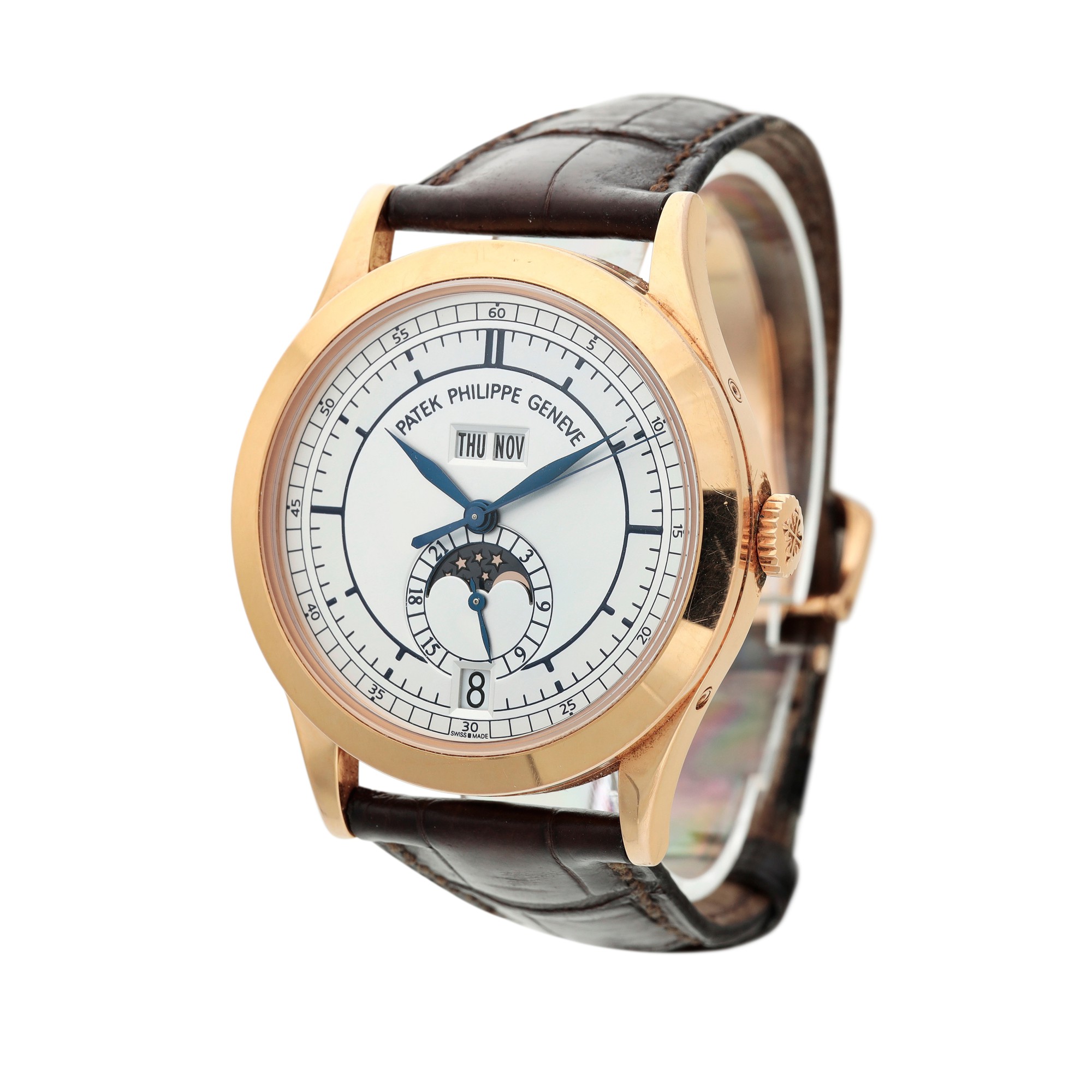 Reference 5396R-001, A pink gold automatic annual calendar wristwatch ...