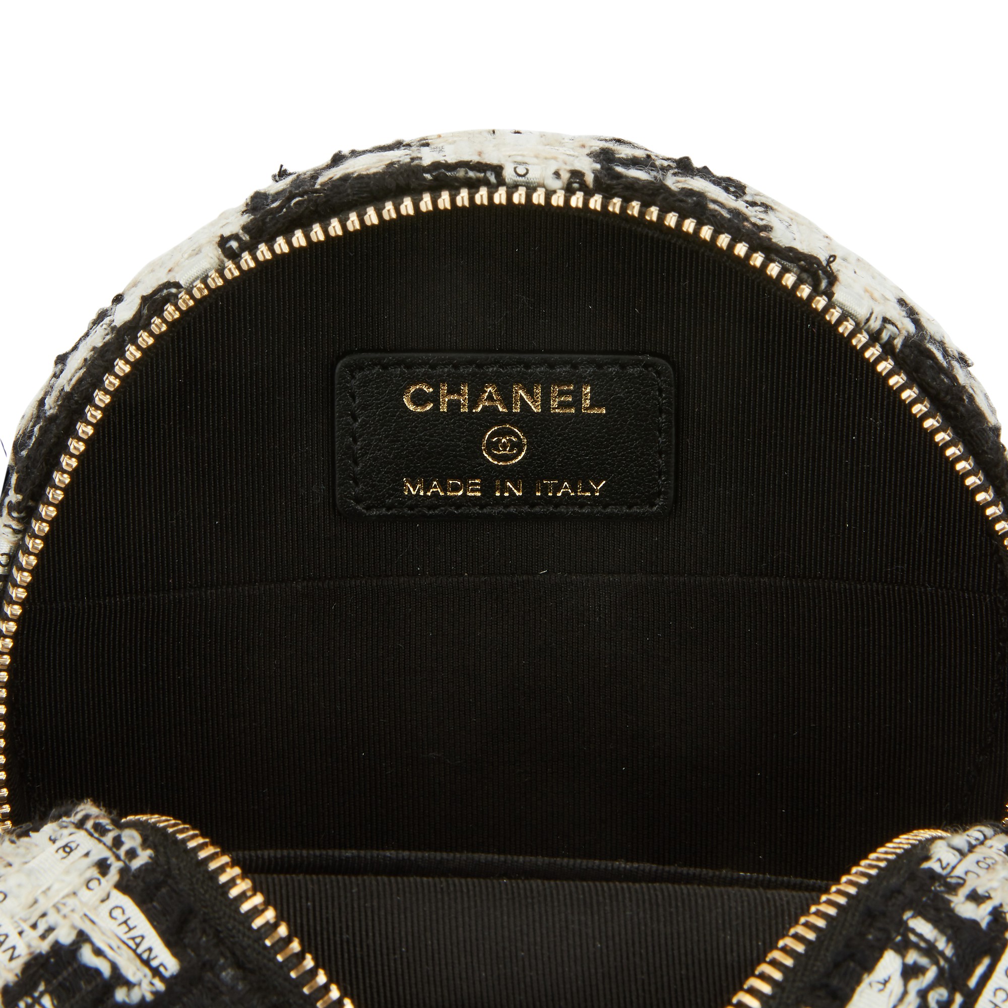 【Chanel】シャネル★Round Clutch★ラウンドクラッチ★ツイード Chanel Round Clutch with Chain Sequins Mini Black 279185118