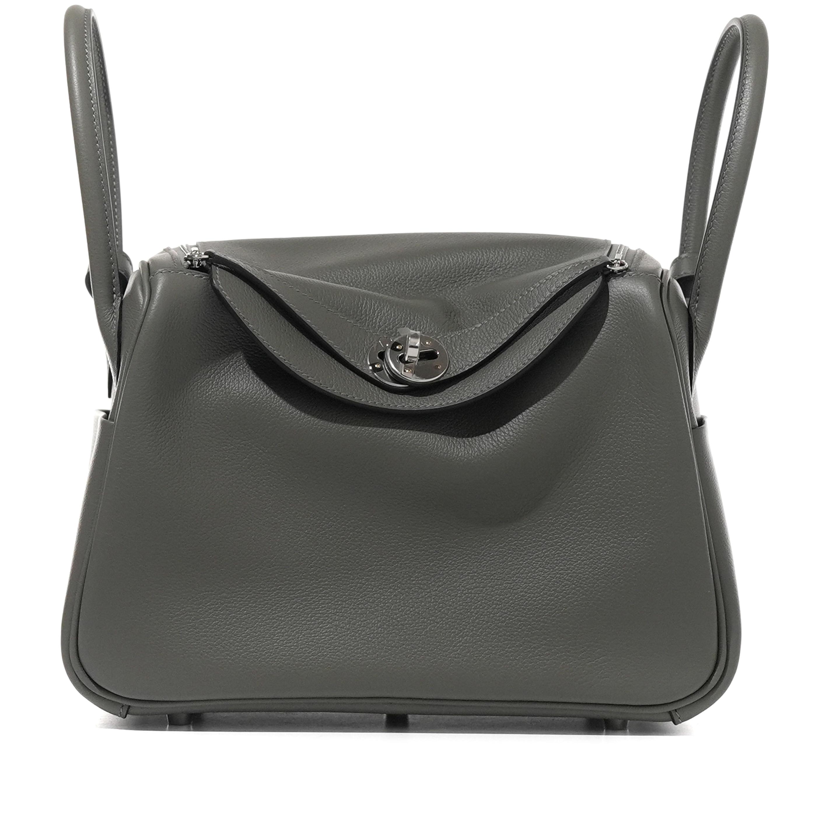 Hermès Gris Meyer Evercolor Lindy 26 Palladium Hardware, 2025