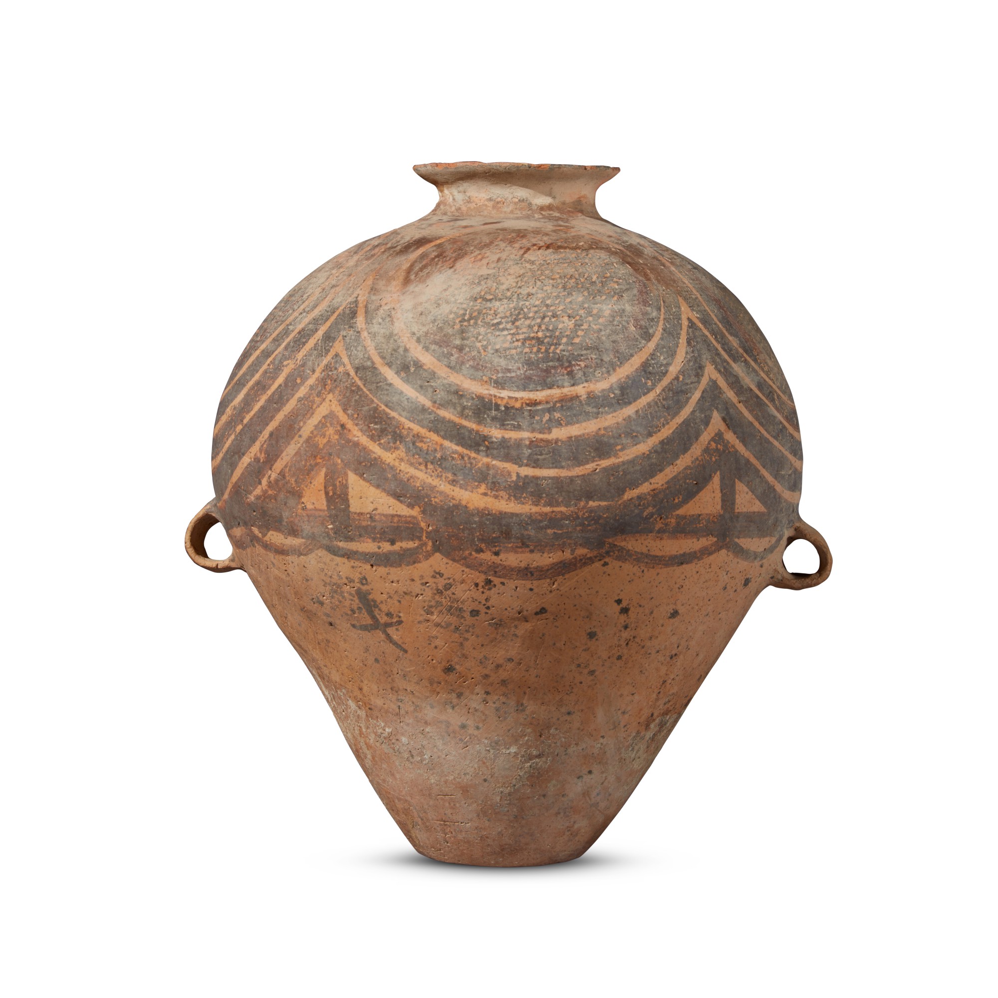 A chinese Neolithic painted pottery jar, Yangshao Culture, 3rd2nd