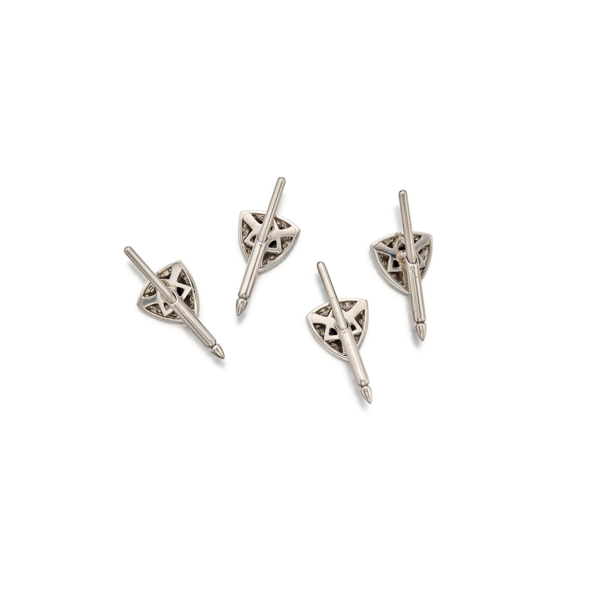 Set of Four Sapphire and Diamond Shirt Studs Fine Jewels 2022