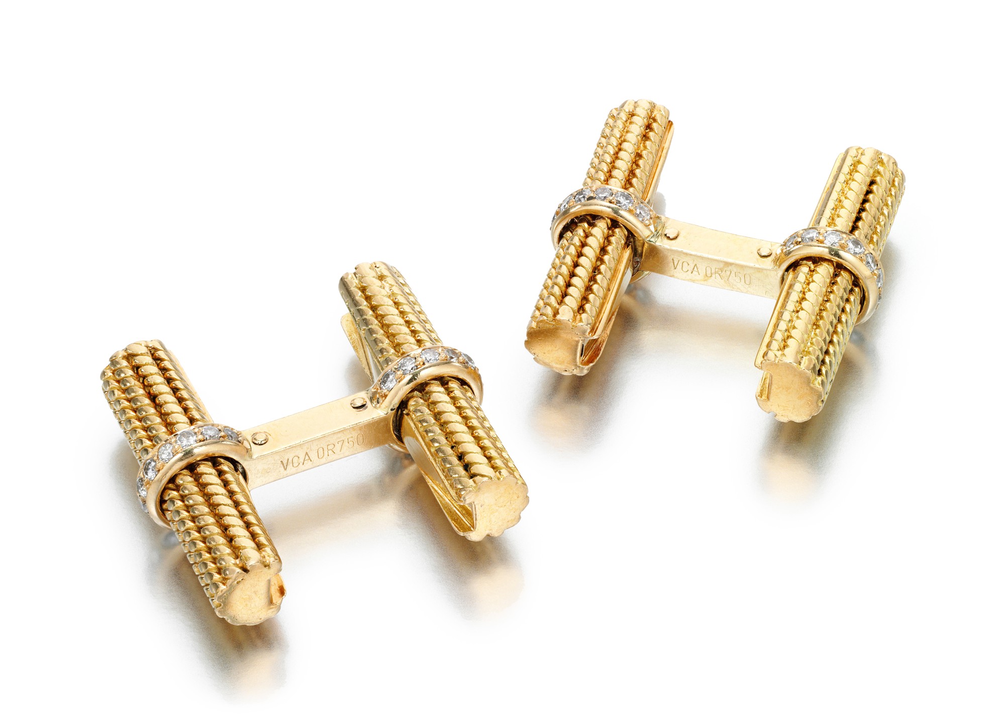 PAIR OF DIAMOND CUFFLINKS, VAN CLEEF & ARPELS Fine Jewels Online