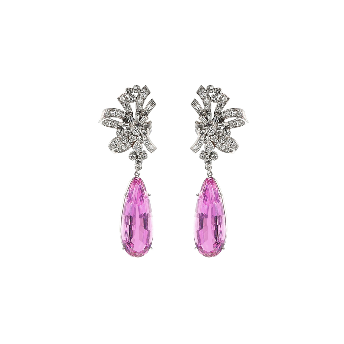 ピアス threetimes Pink coin earrings 4BNY090 4.20 ct. t.w. Pink Topaz Drop Earrings in 14kt Yellow Gold