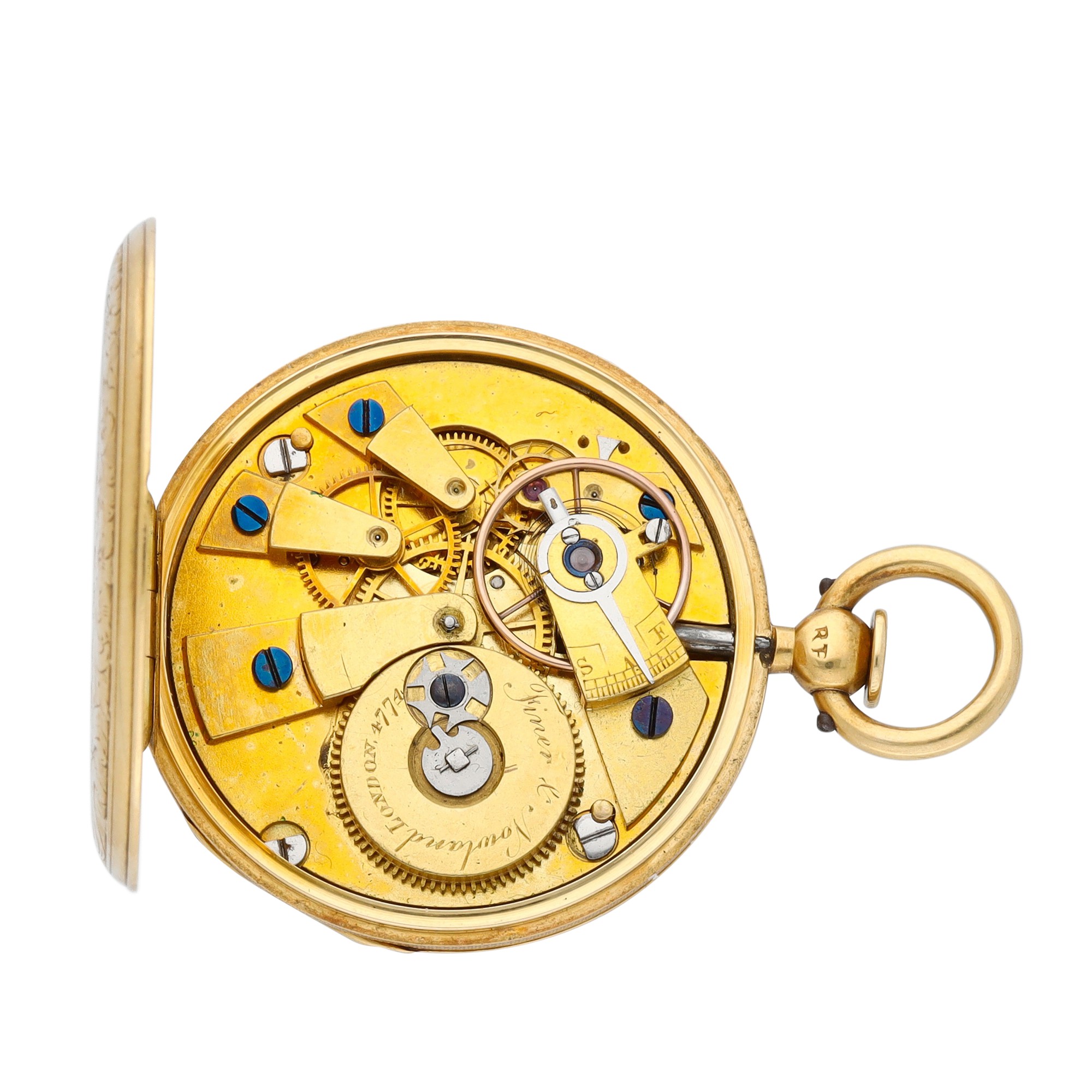 Viner & Nowland No. 4774 An unusual gold openfaced pump wind lever watch 1837 Fine Watches