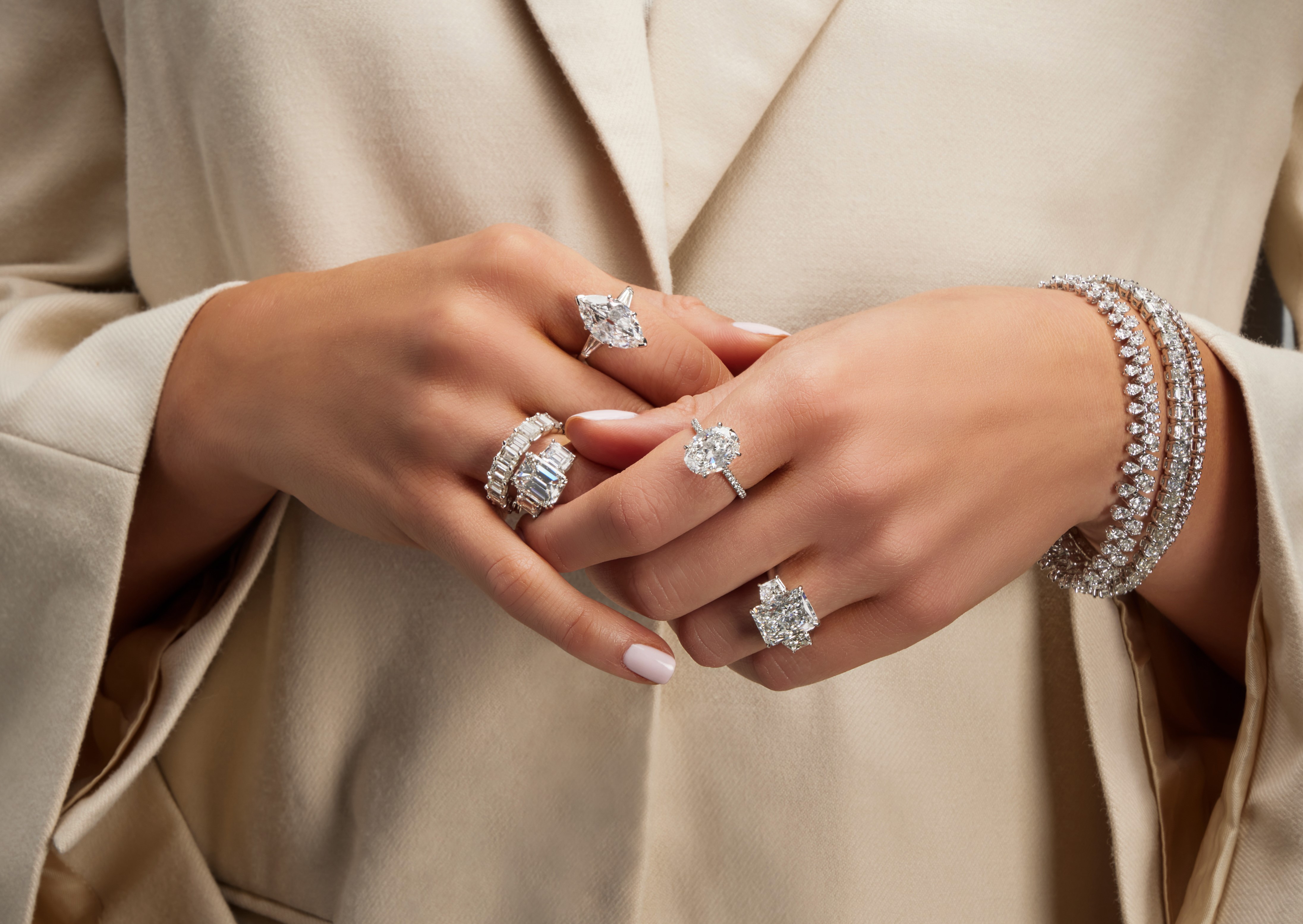 Platinum, 4.02ct Emerald Cut Diamond and Diamond Three Stone Engagement Ring - Image 4