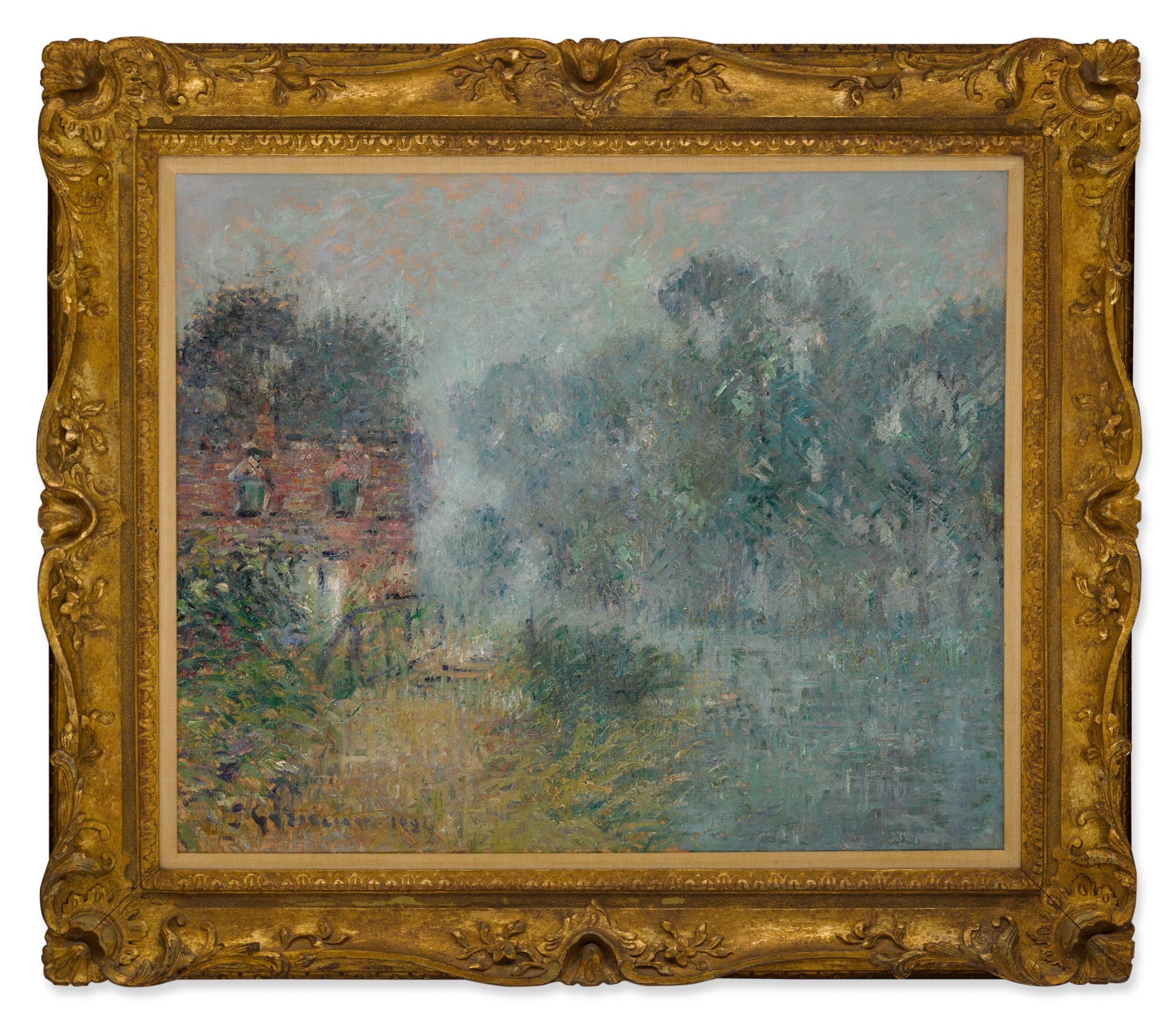 人気の春夏 Gustave L Eure 海外版超希少レゾネ 新品高級額装付 送料無料 De Bord Au Loiseau Village 自然 風景画 Labelians Fr