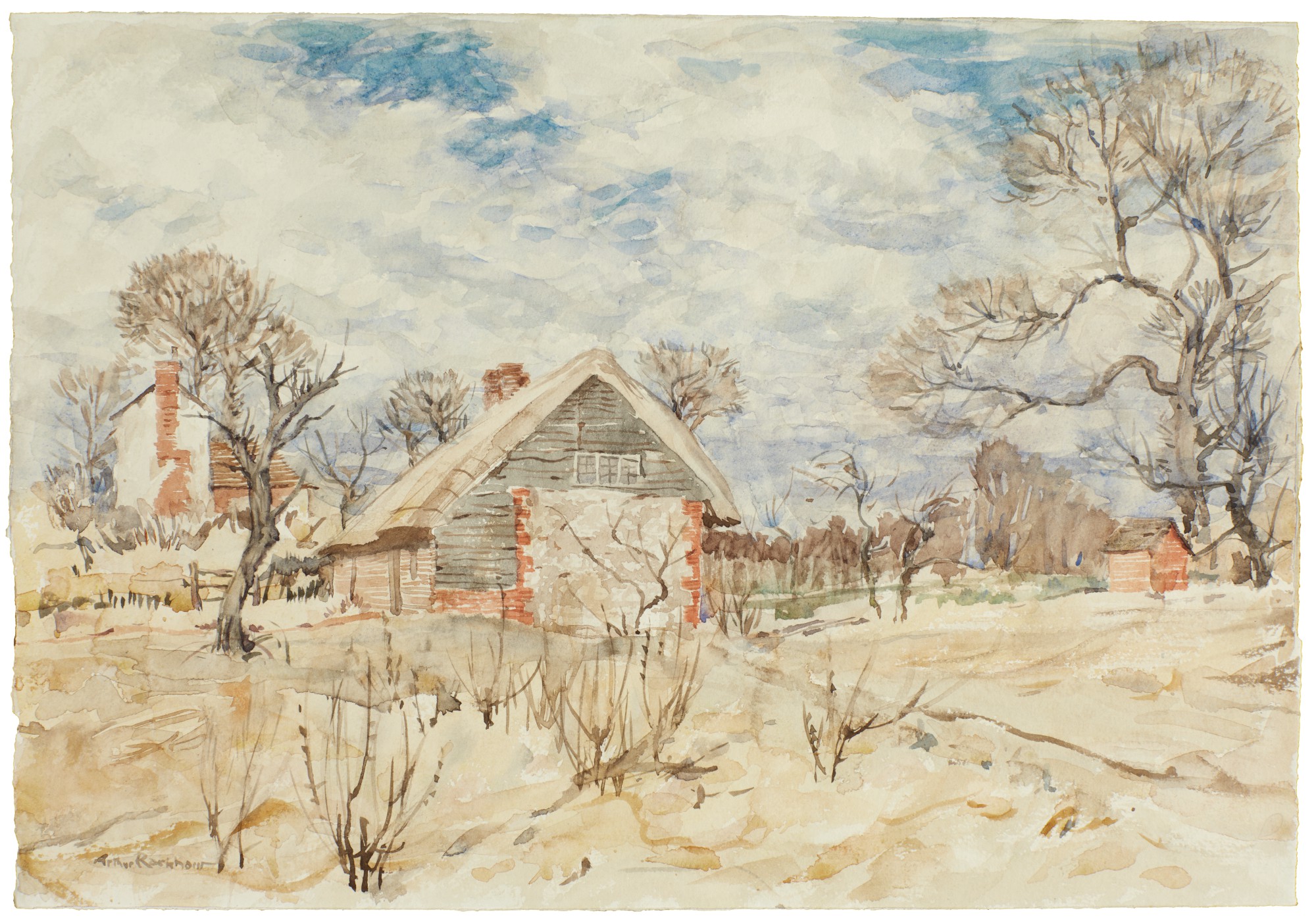 Rackham, Two landscape watercolours (