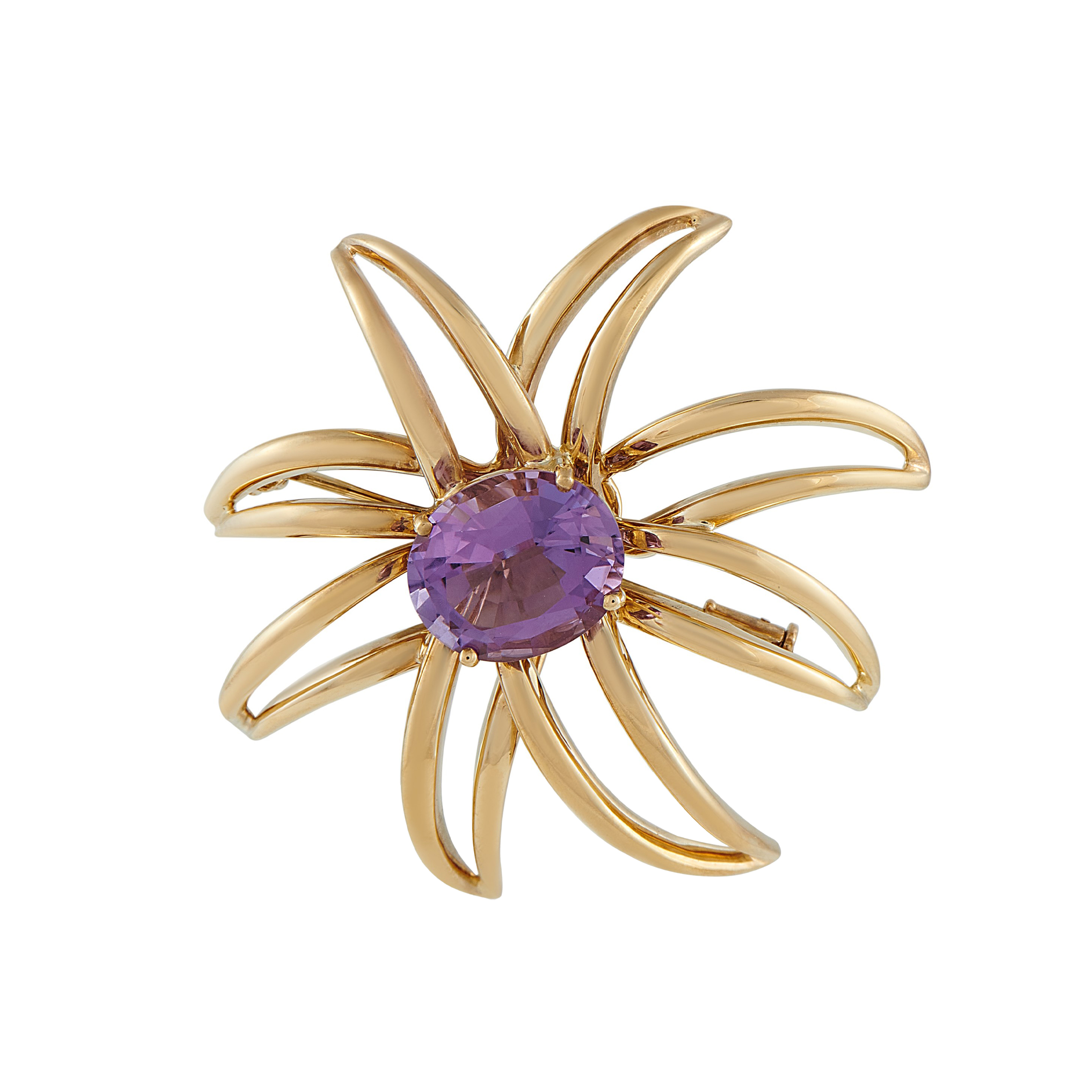 Tiffany & Co. Gold And Amethyst Fireworks Brooch Available For 