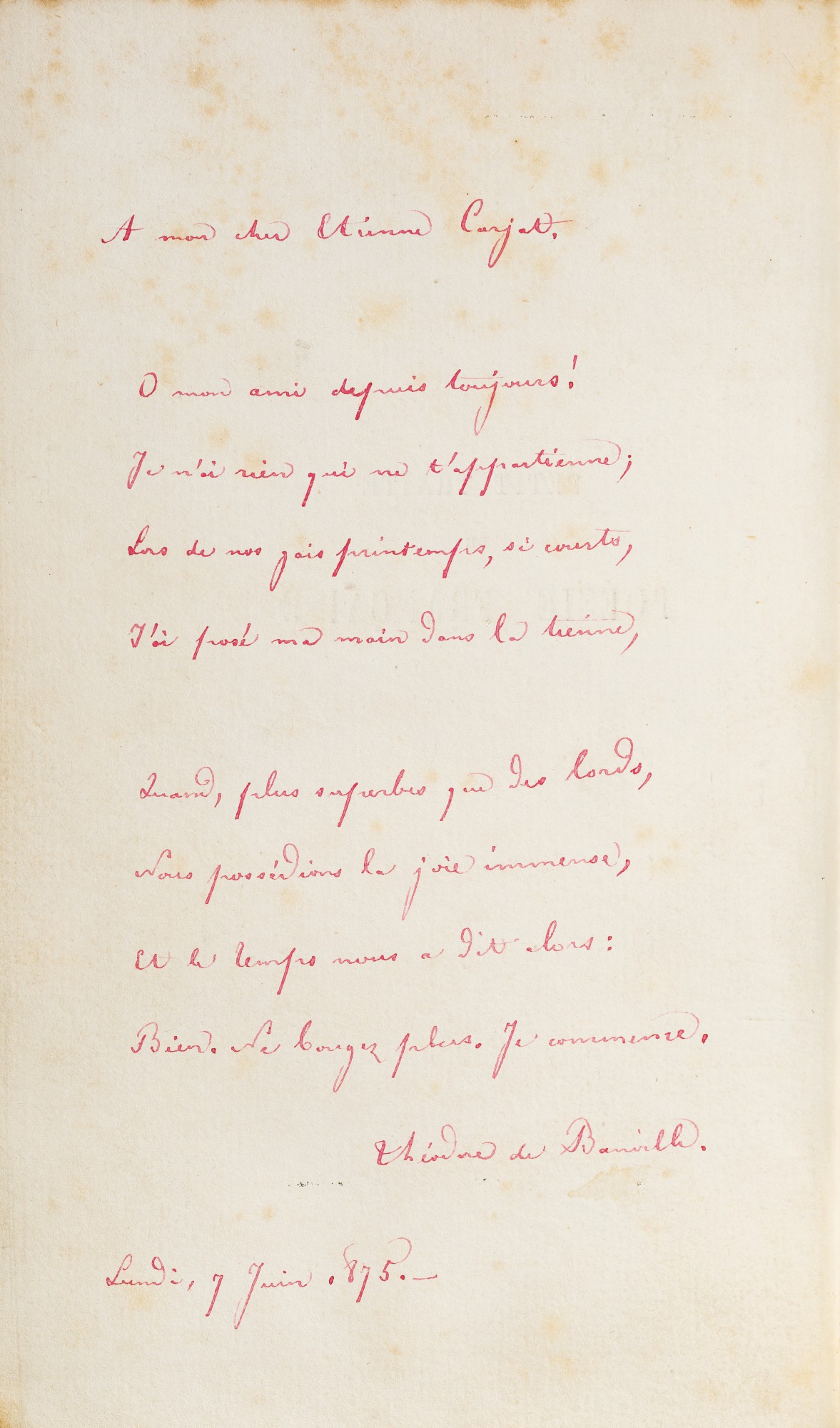 Petit traité de poésie française. 1872. Demimaroquin de l'époque