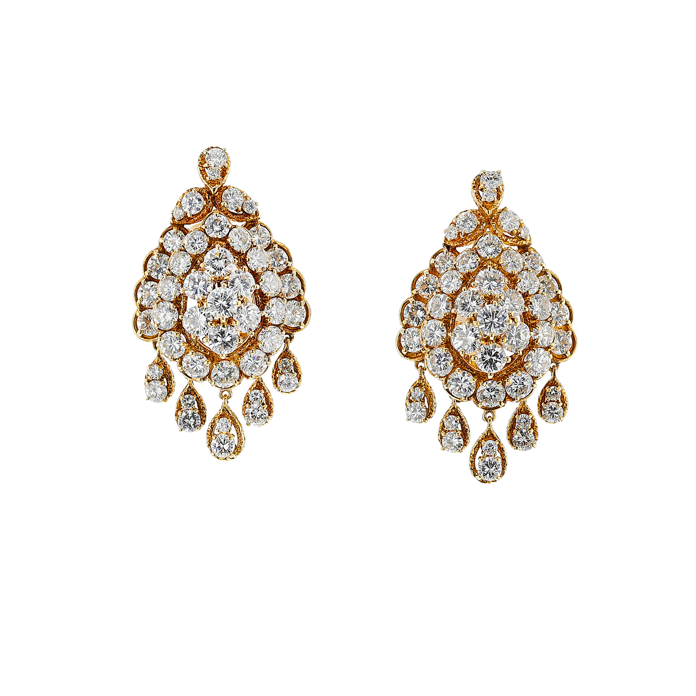 Van Cleef & Arpels Gold And Diamond Drop Earring And