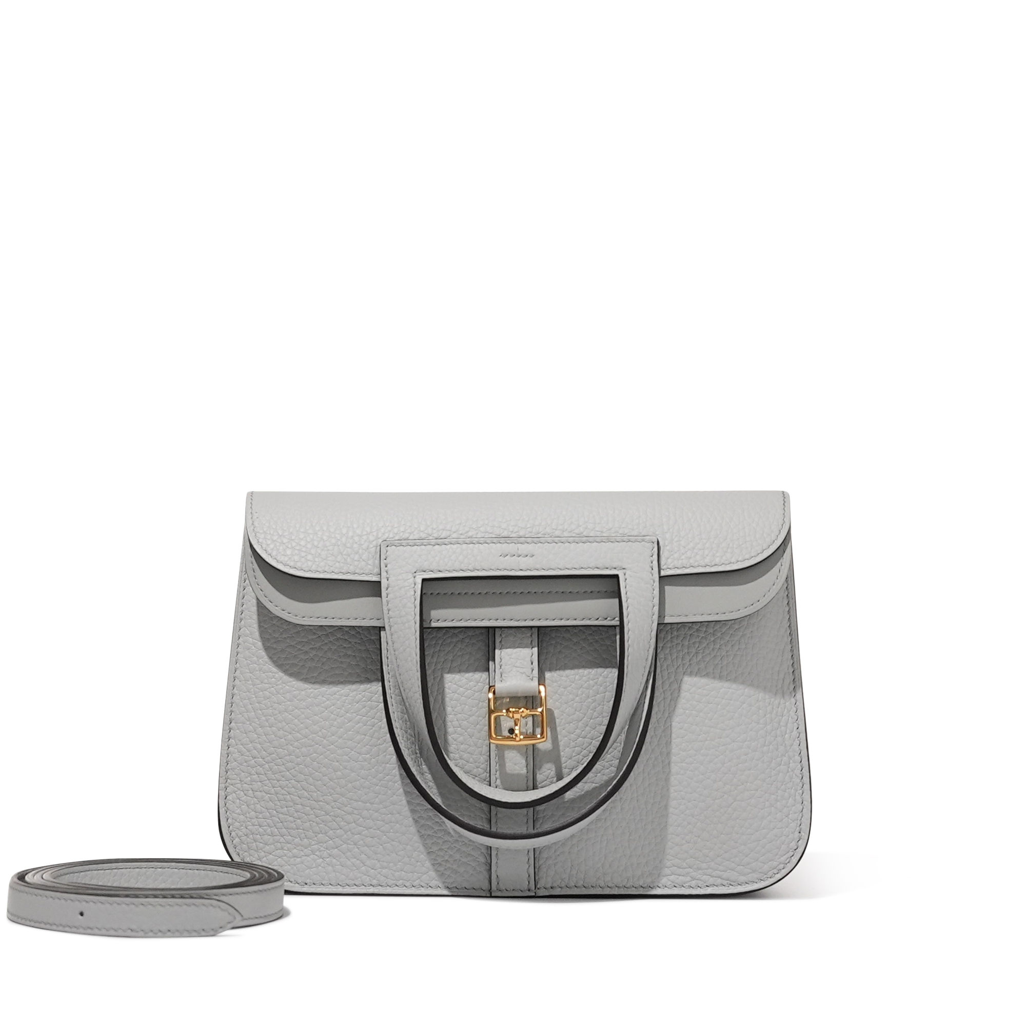 Hermès Bleu Pale Clemence Halzan 25 Gold Hardware, 2023 Available