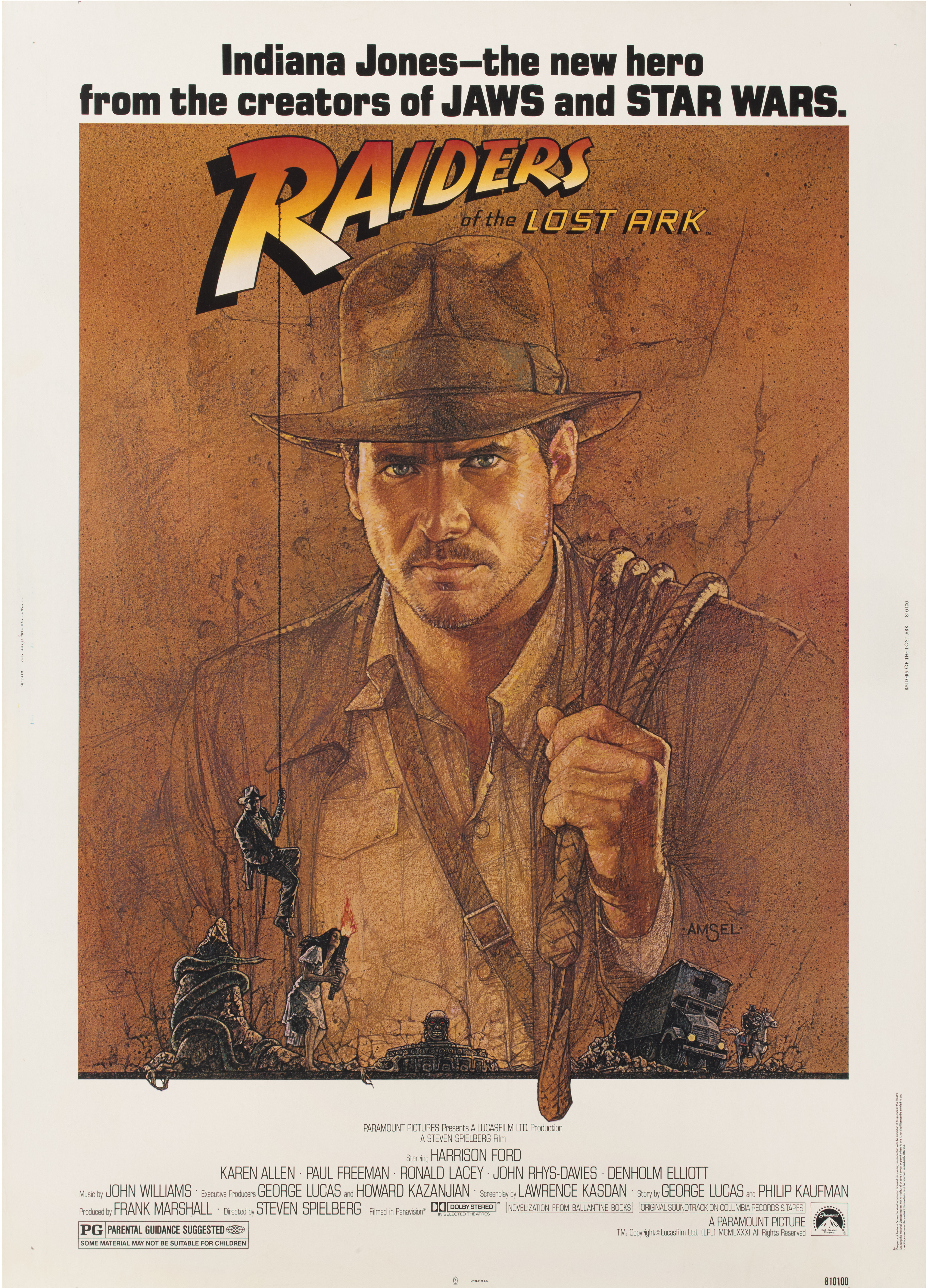Richard Amsel Vintage Raiders Of The Lost Ark Movie Poster