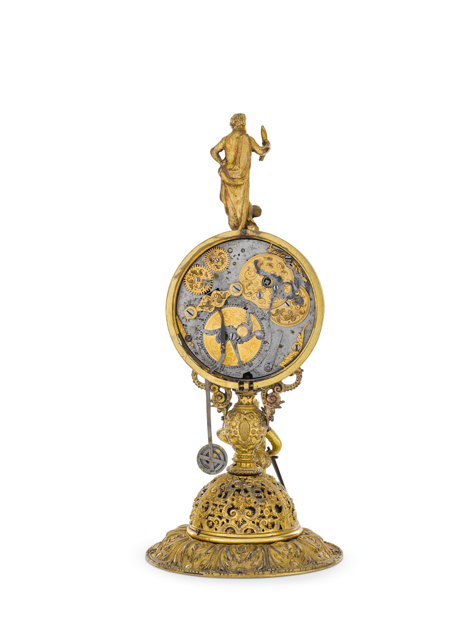 A RENAISSANCE GILT-BRASS AUTOMATON MONSTRANCE TABLE CLOCK, PROBABLY ...