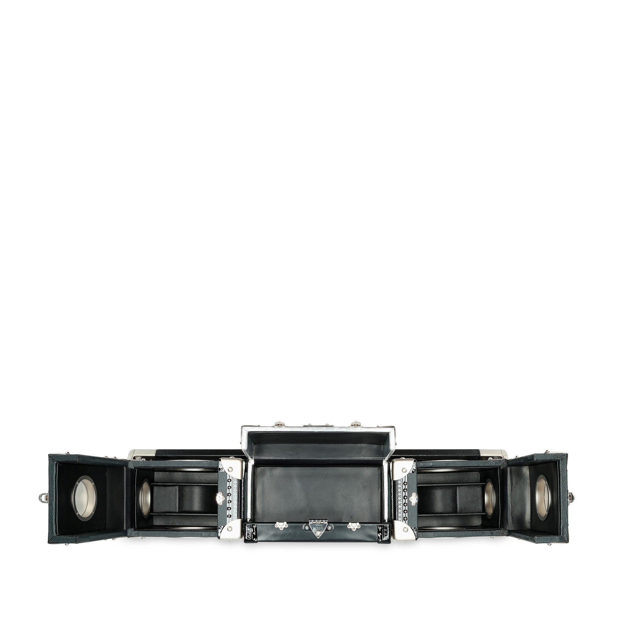 Louis Vuitton Black And Silver Leather Boombox Bag Silver