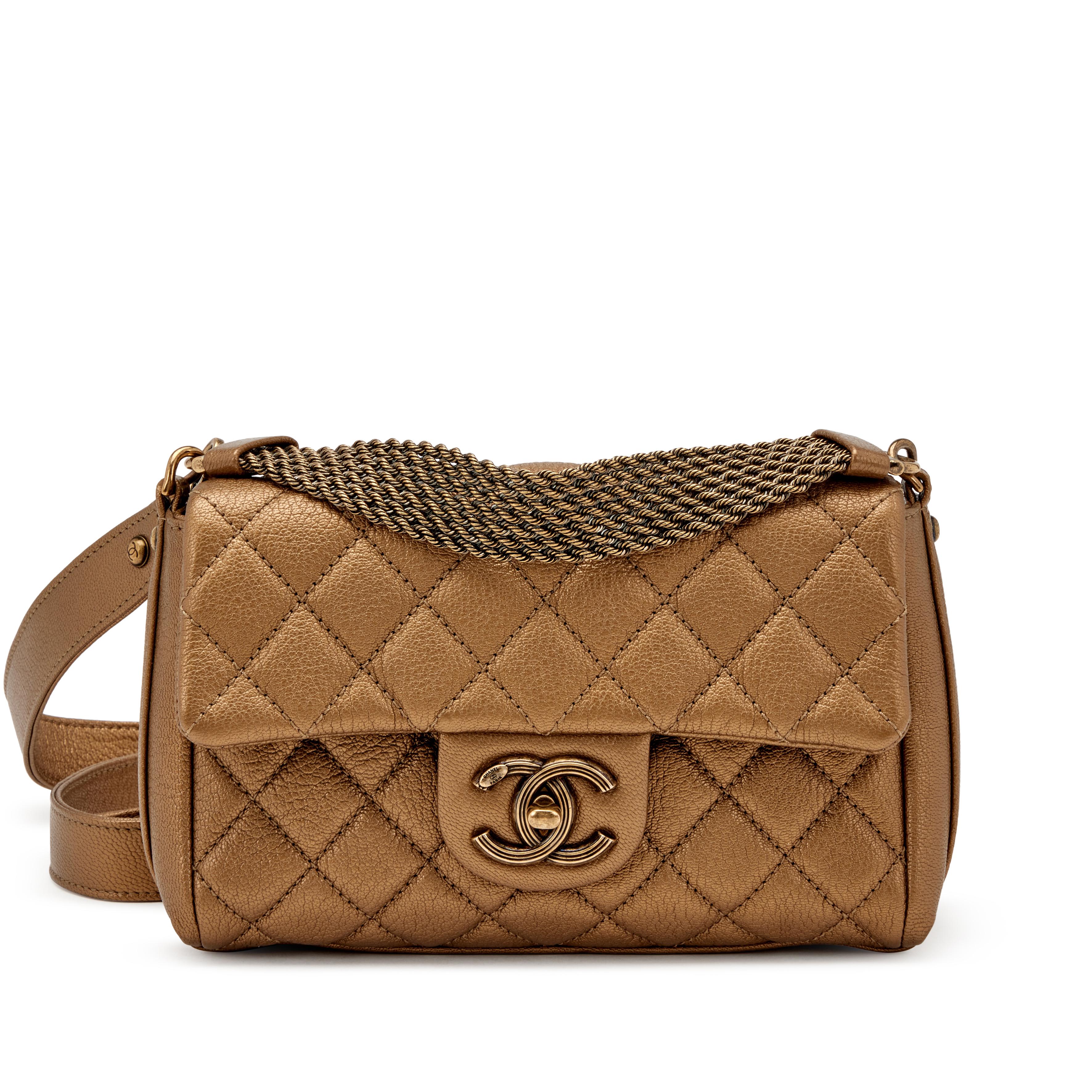 Chanel Bronze Quilted Goatskin Paris-Salzburg Twisted Chain Handle