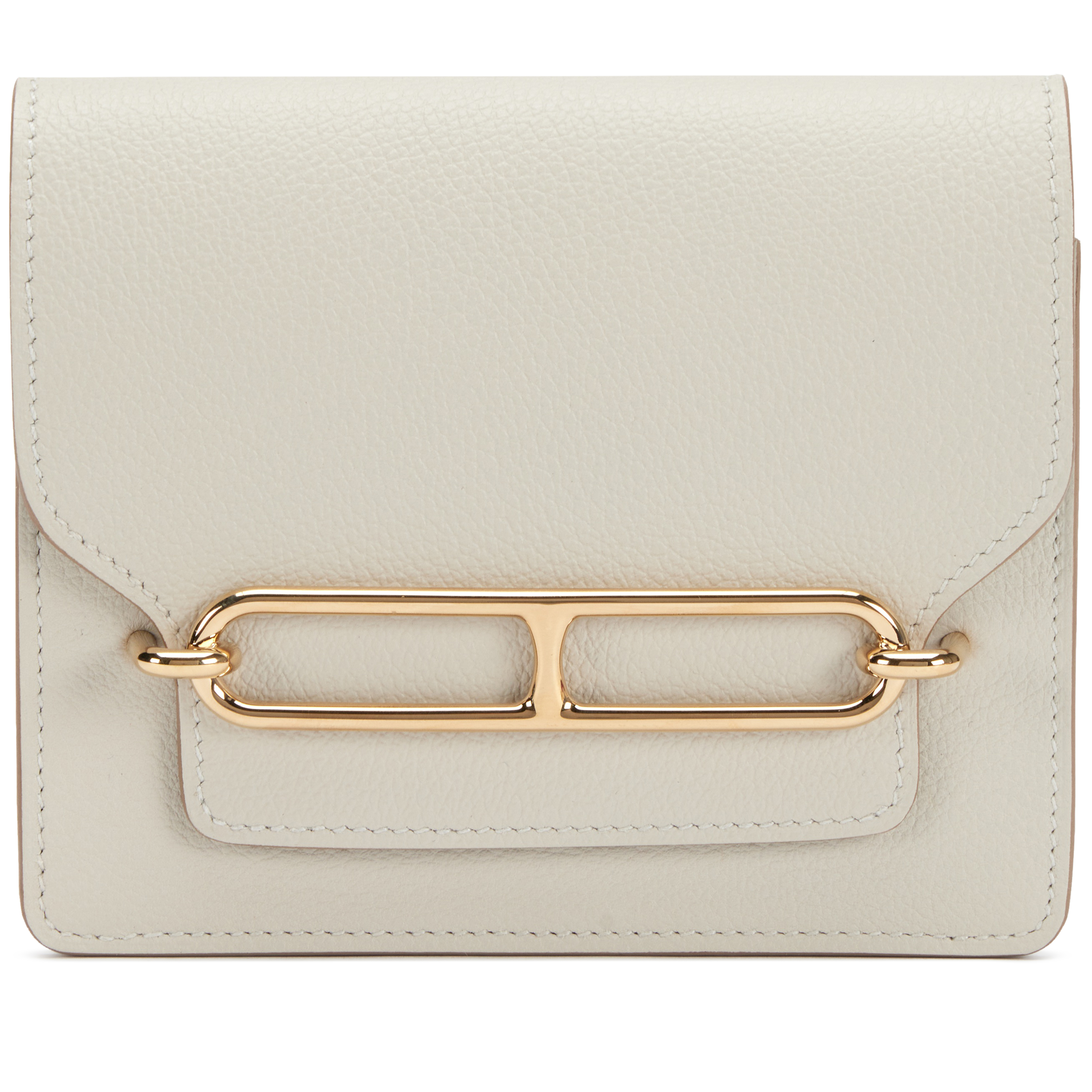 Hermès Gris Perle Evercolor Roulis Slim Wallet Permabrass Hardware