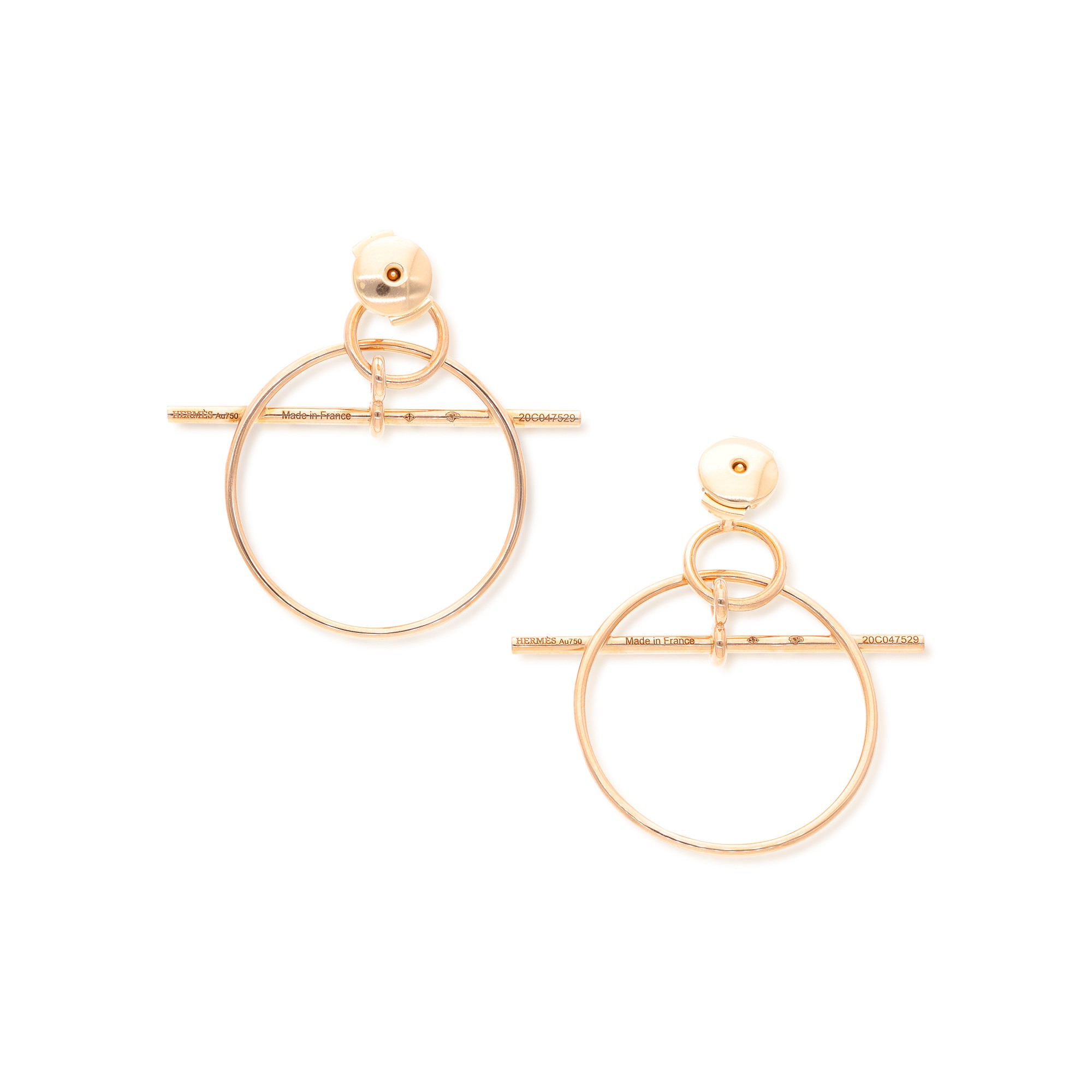Hermès Rose Gold Loop Earrings PM Available For Immediate