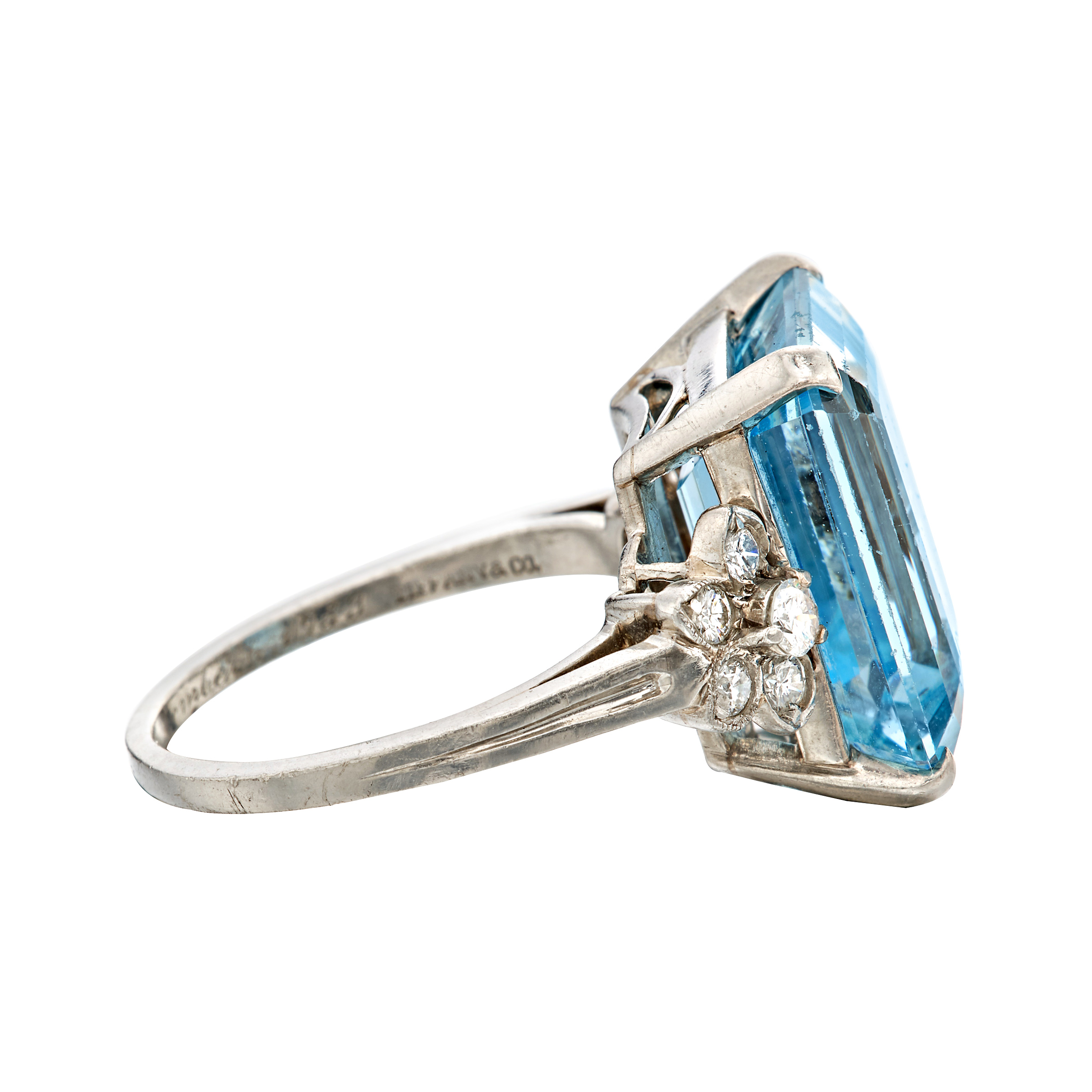 Tiffany & Co. Vintage Aquamarine And Diamond Cocktail Ring