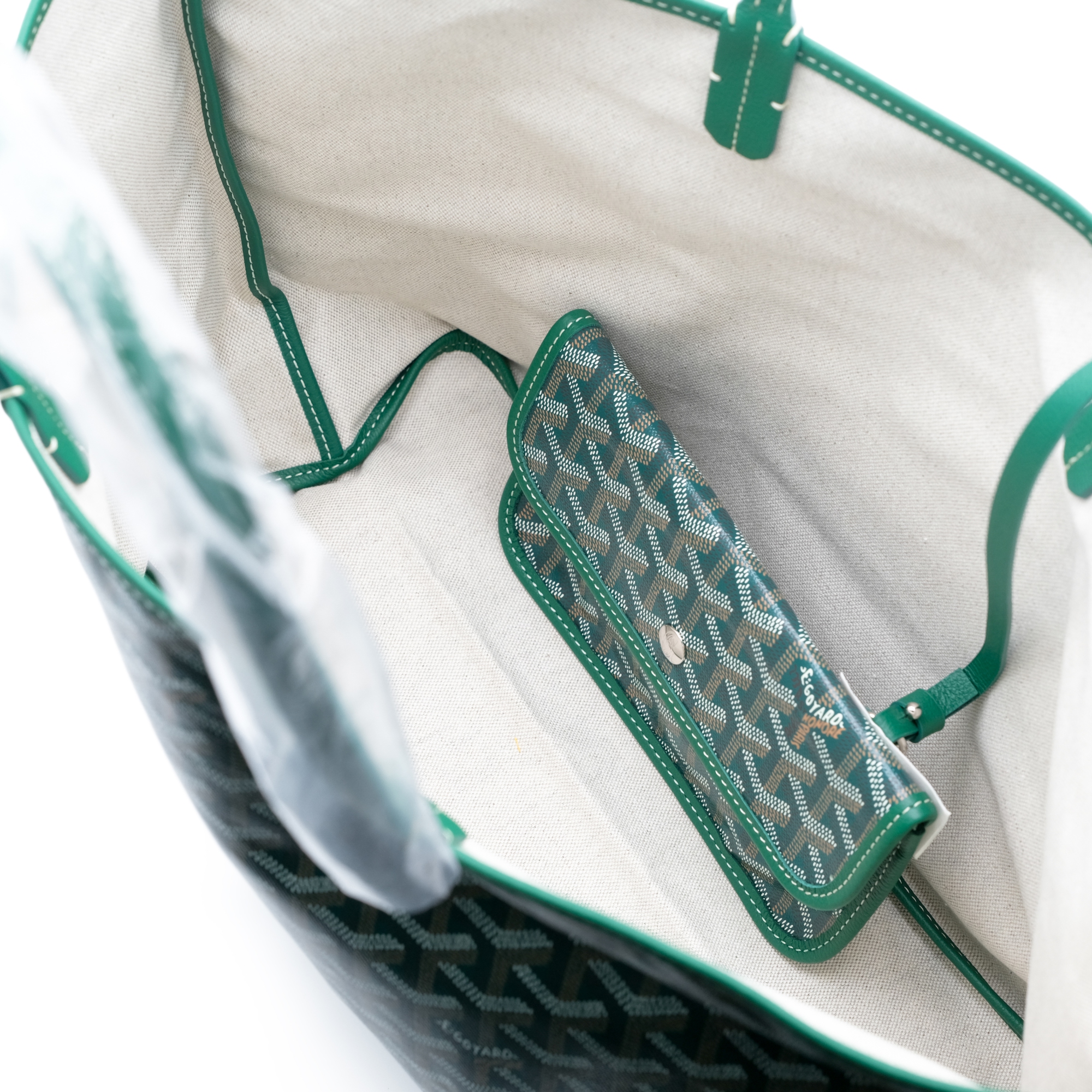 Goyard Green Goyardine Canvas And Chevroches Calfskin Saint