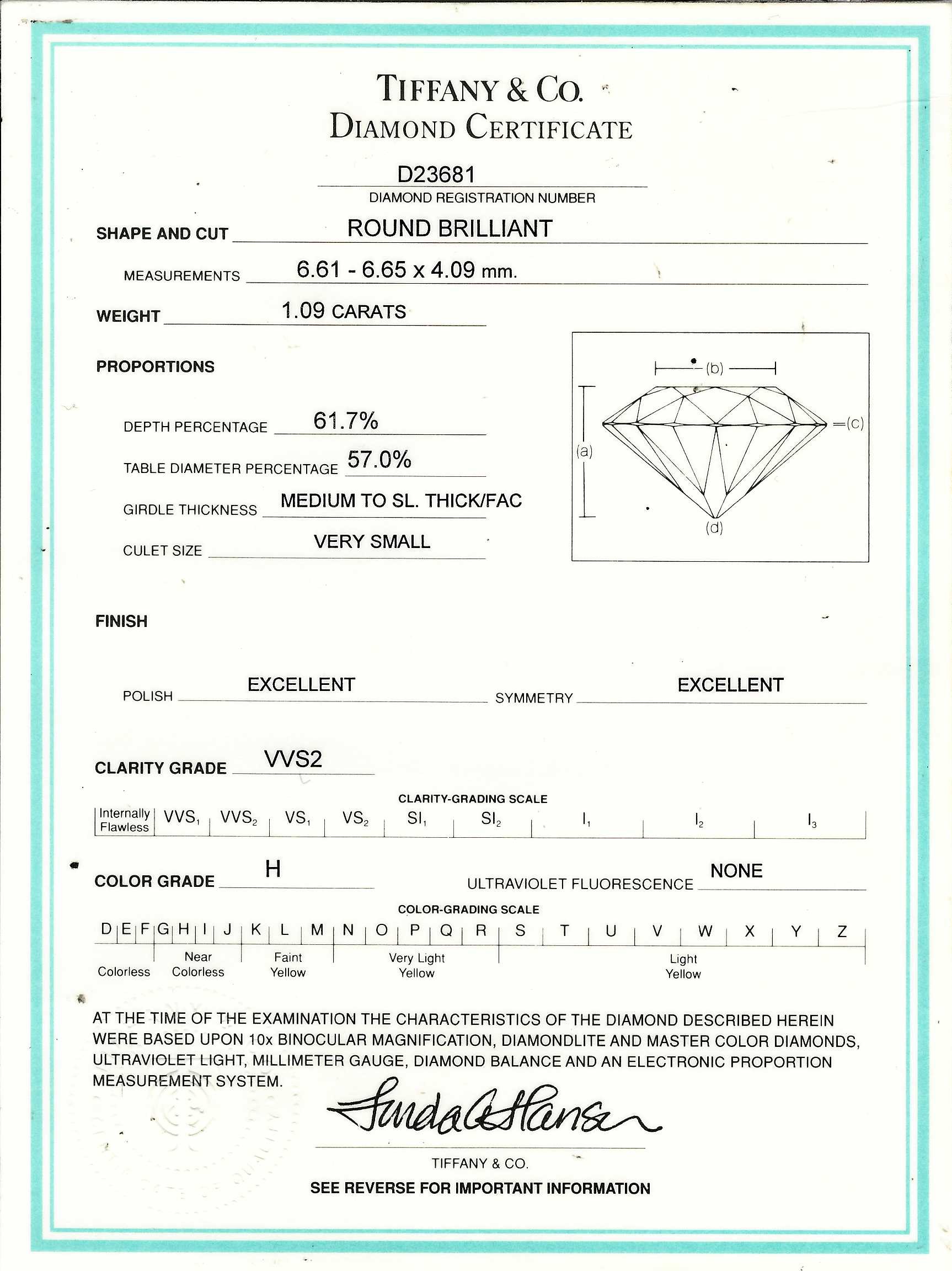 Tiffany Gold, Platinum And Round Brilliant Cut