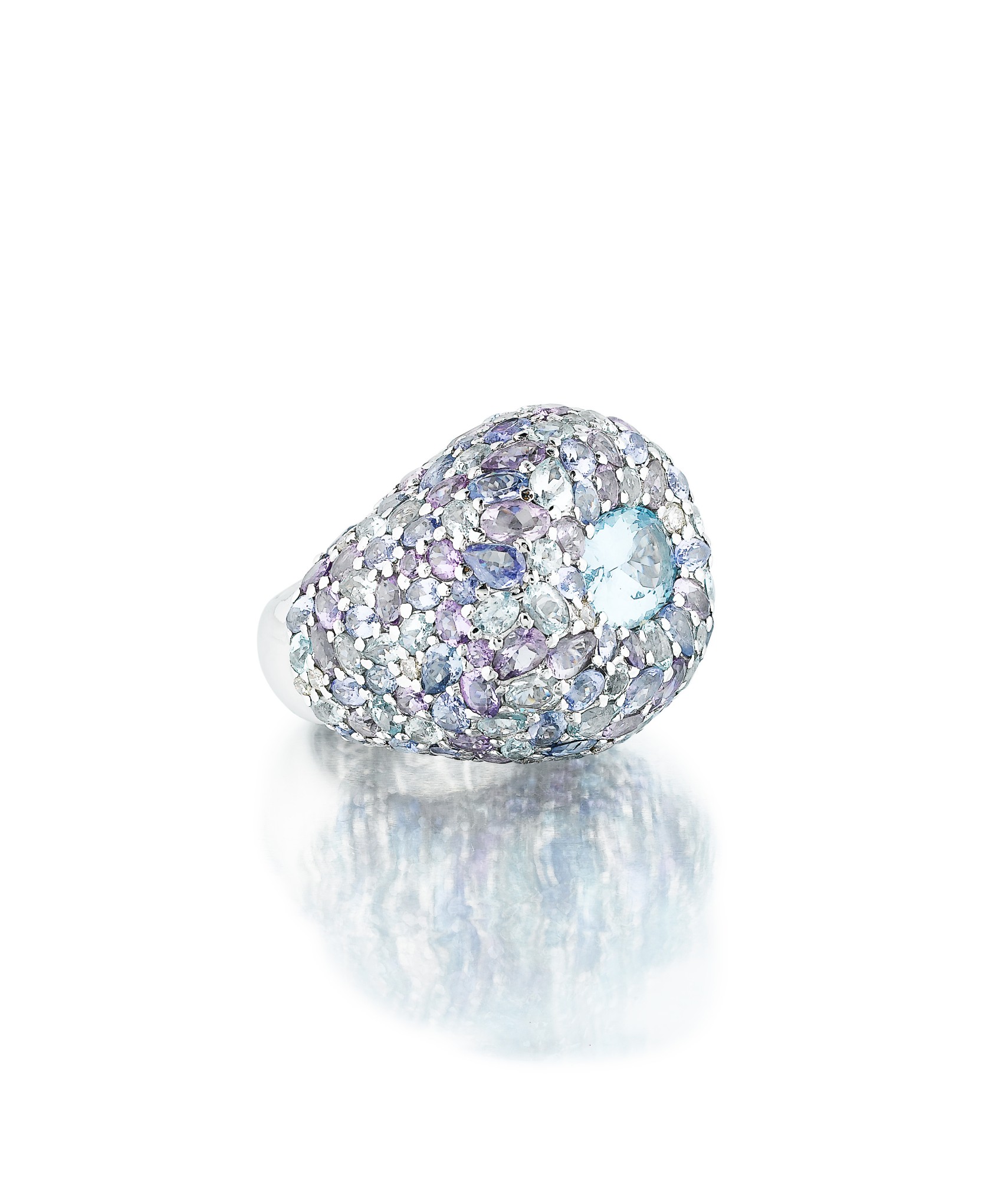 Bague Cocktail En Argent Sterling – Pierre Rouge Et Marcassites, Taille 58