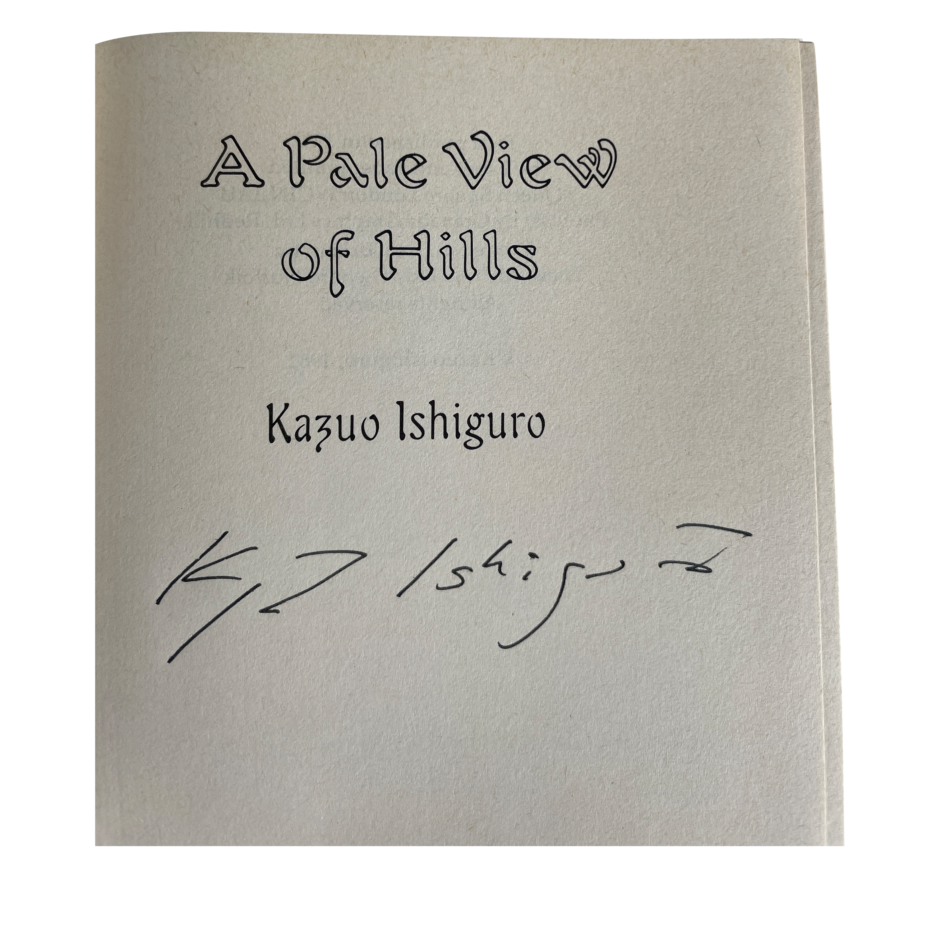 Kazuo Ishiguro Vintage A Pale View Of Hills Signed First Edition