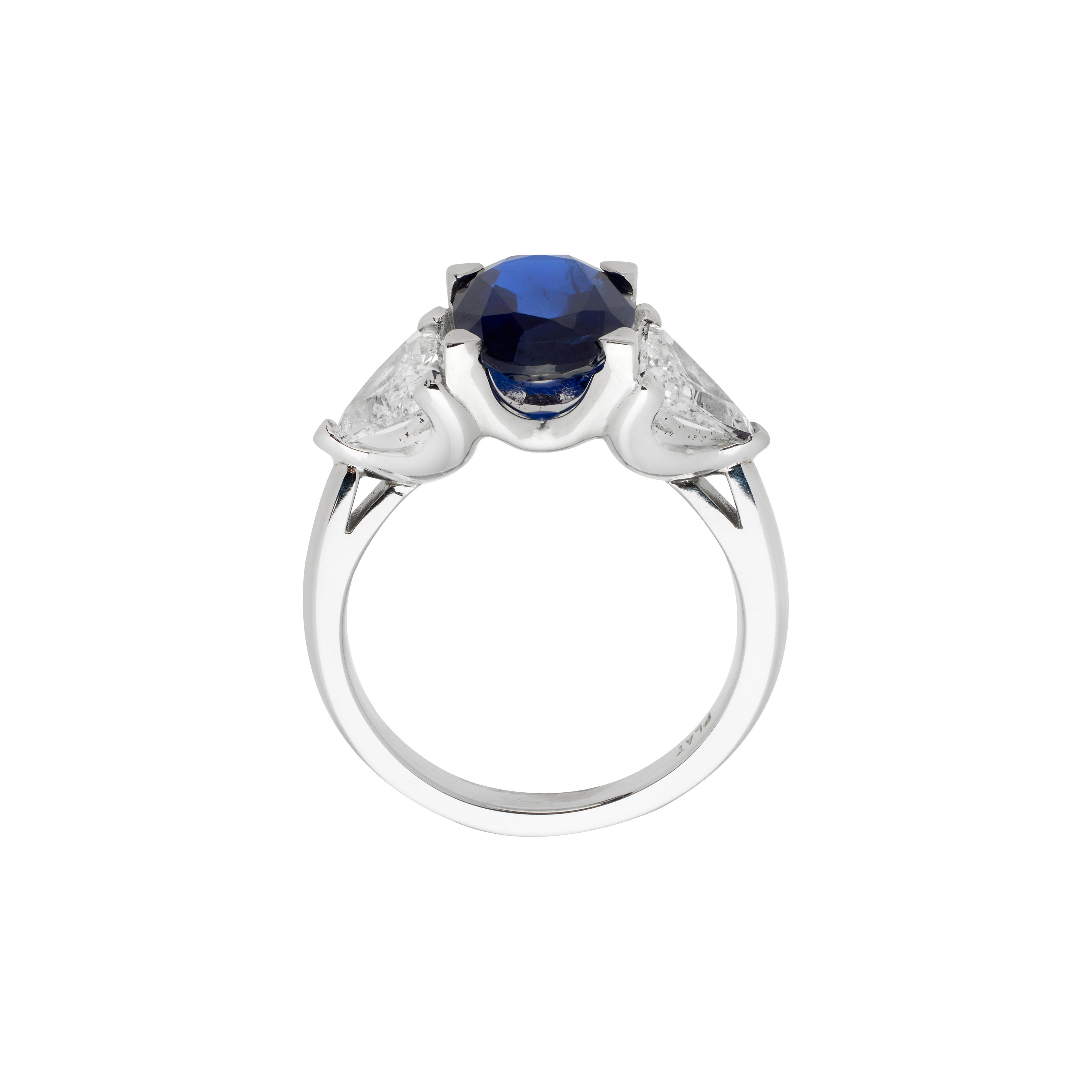 Platinum, 3.02ct Burmese Sapphire and Diamond Ring - Image 3