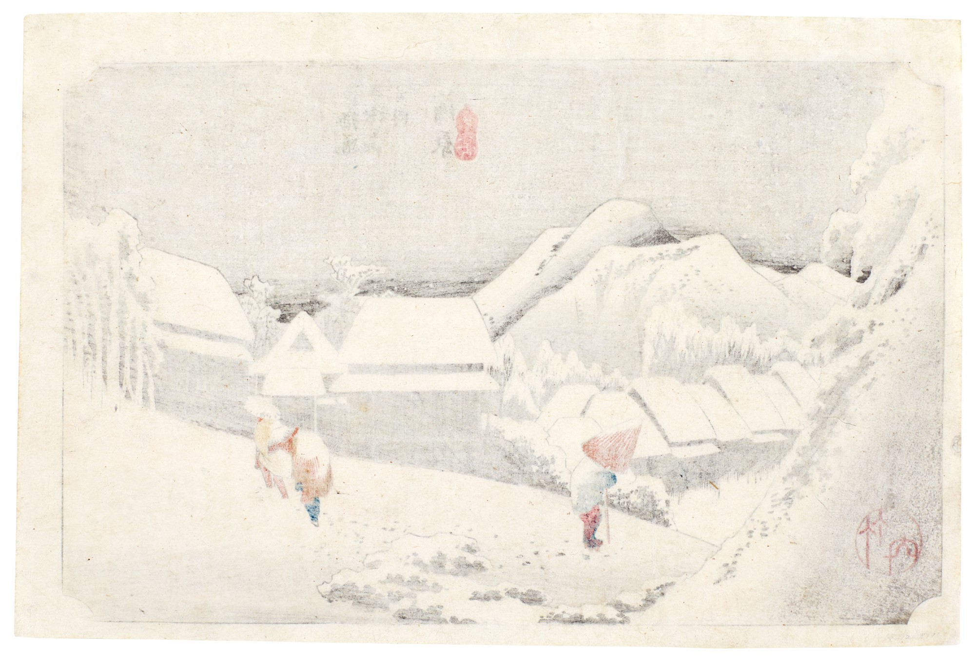 Utagawa Hiroshige (17971858) Kambara Night Snow (Kambara, yoru no