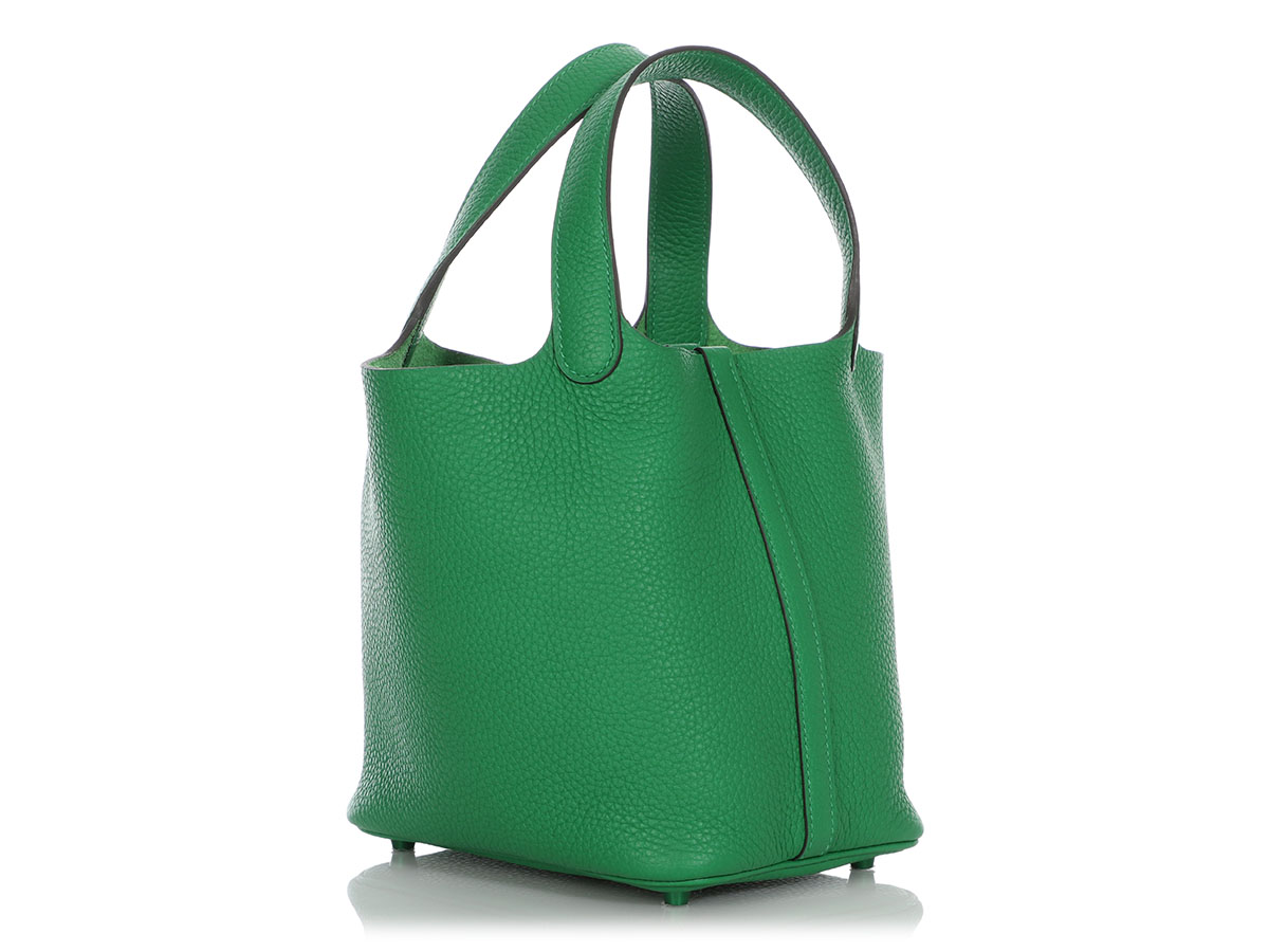 Hermès Bambou Clemence Monochrome So Green Picotin Lock 18 Green