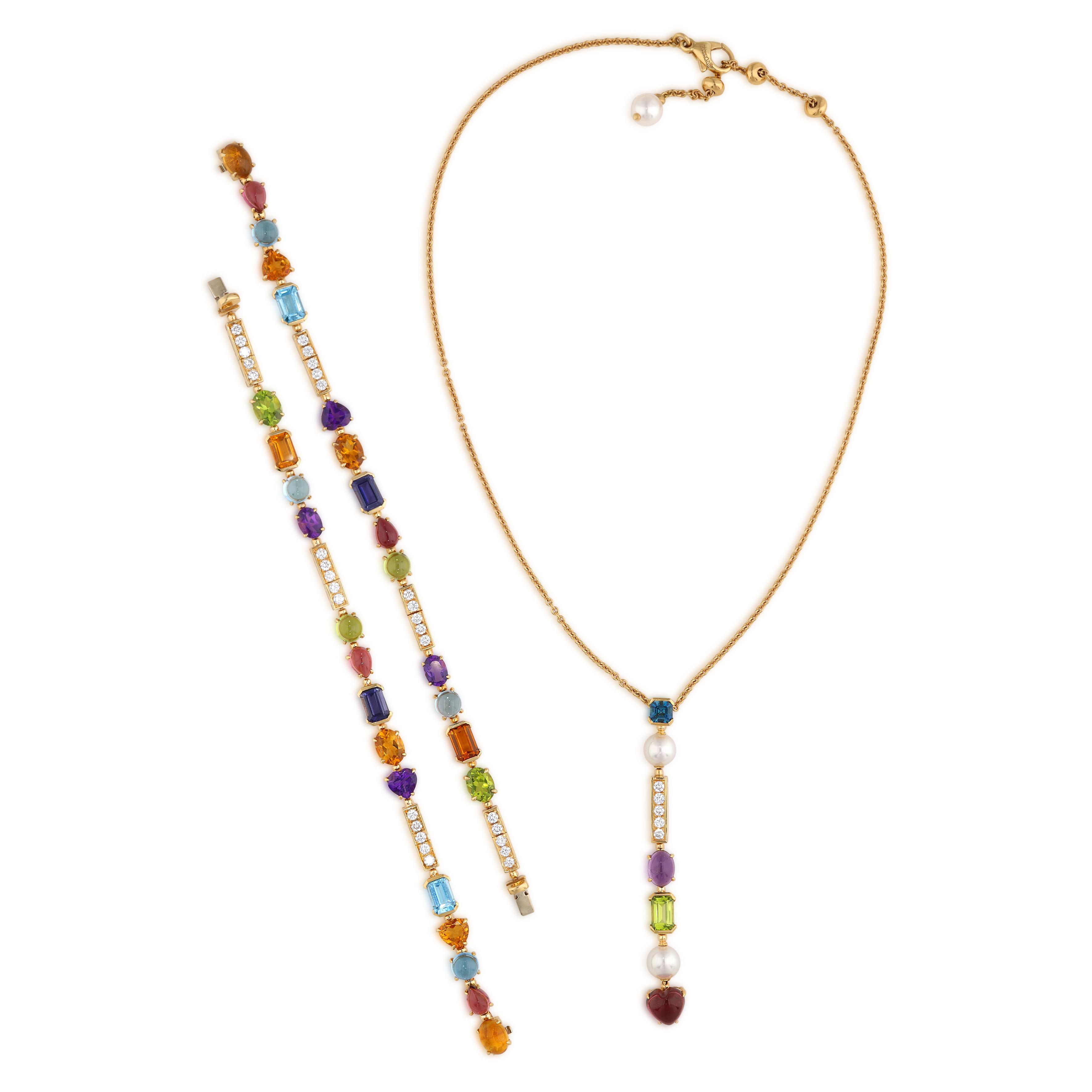 Bvlgari Gold, Multigem, Diamond And Cultured Pearl Allegra