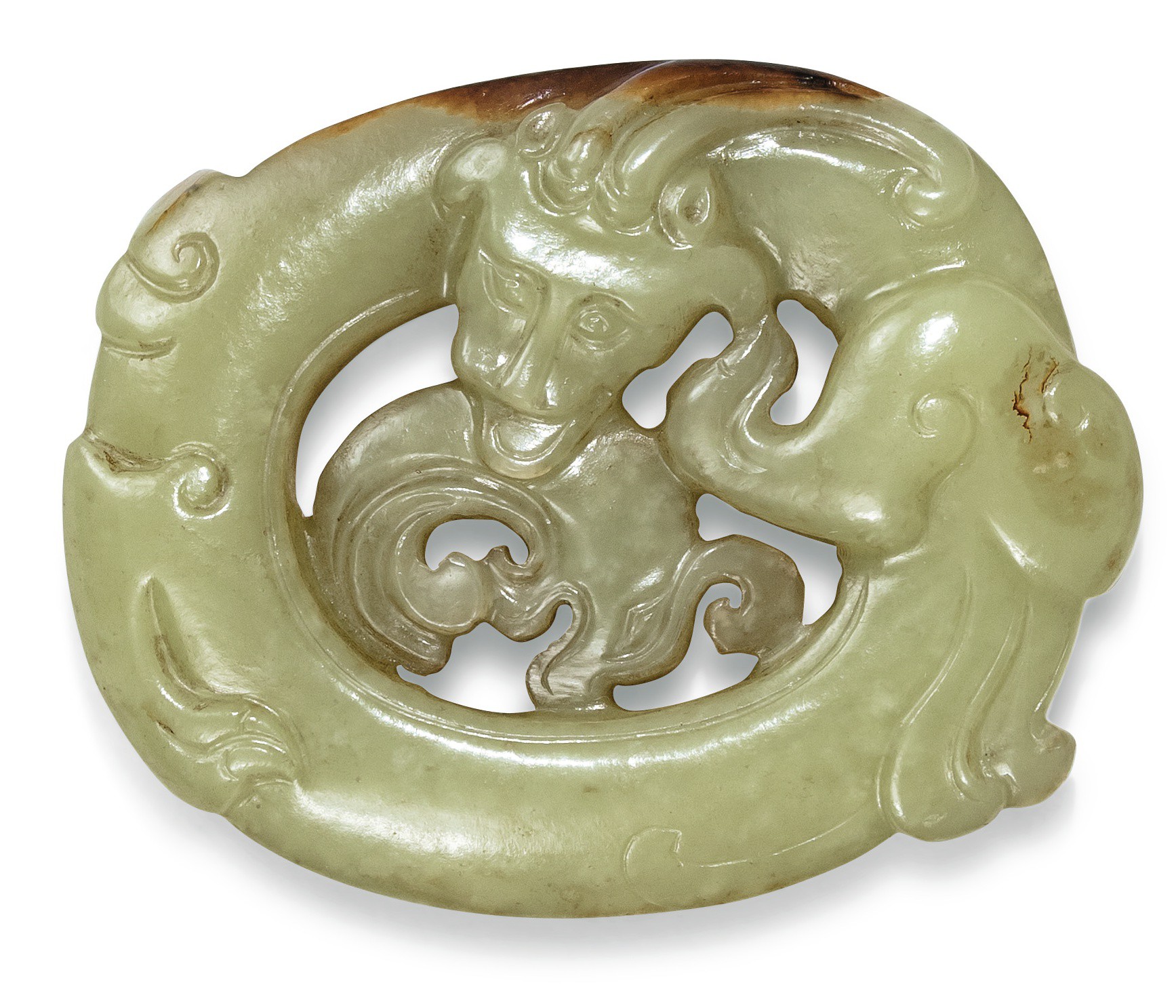 GROUPE EN JADE JAUNE SCULPTÉ DYNASTIE MING OU POSTÉRIEURE 明或以後
