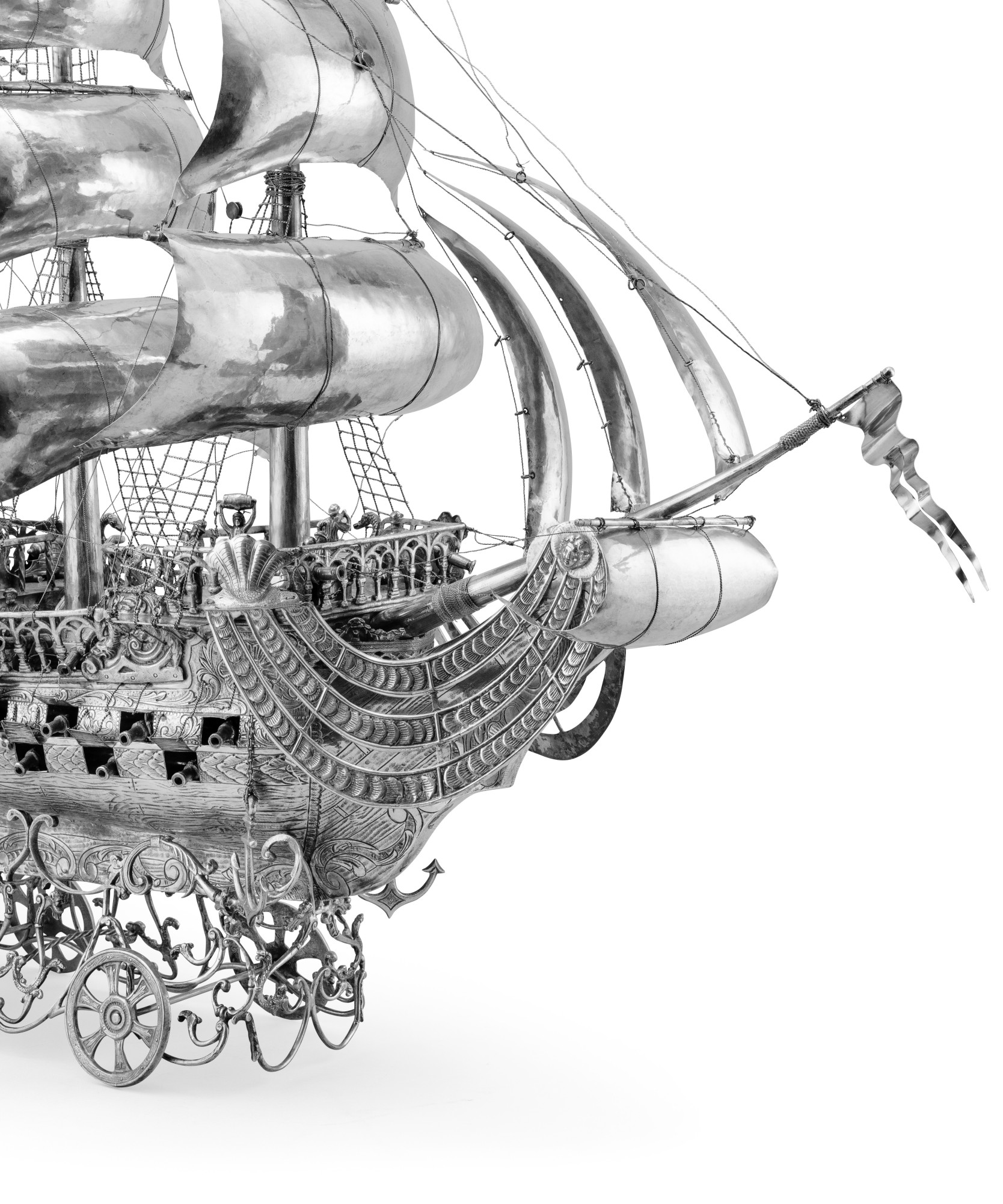 A very large probably German silver ship, probably Hanau, circa 1880 ...