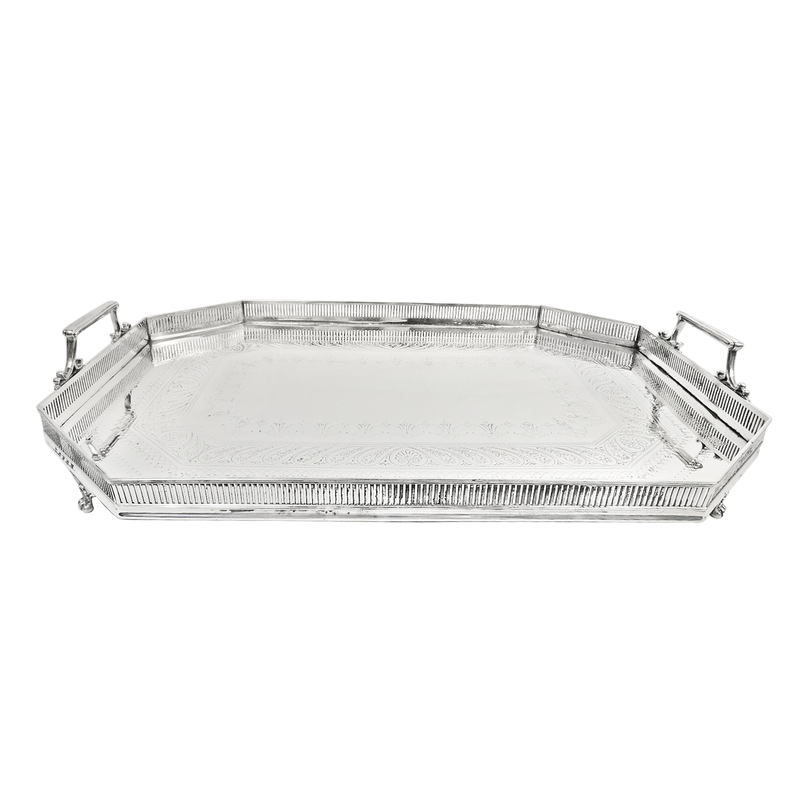 Mappin & Webb Antique English Classical Silver Gallery Tray