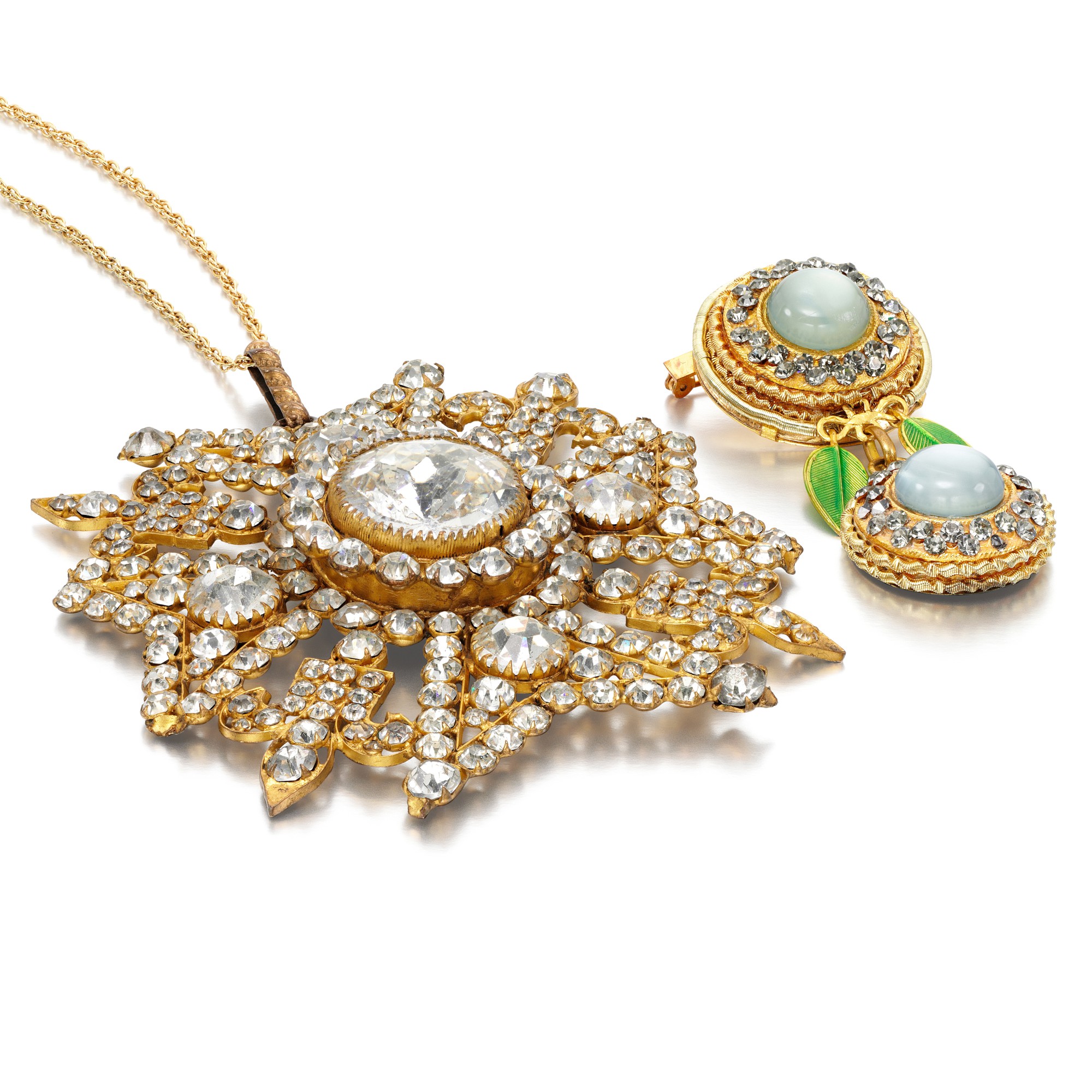 Paste pendant necklace and brooch Royal & Noble 2021 Sotheby's