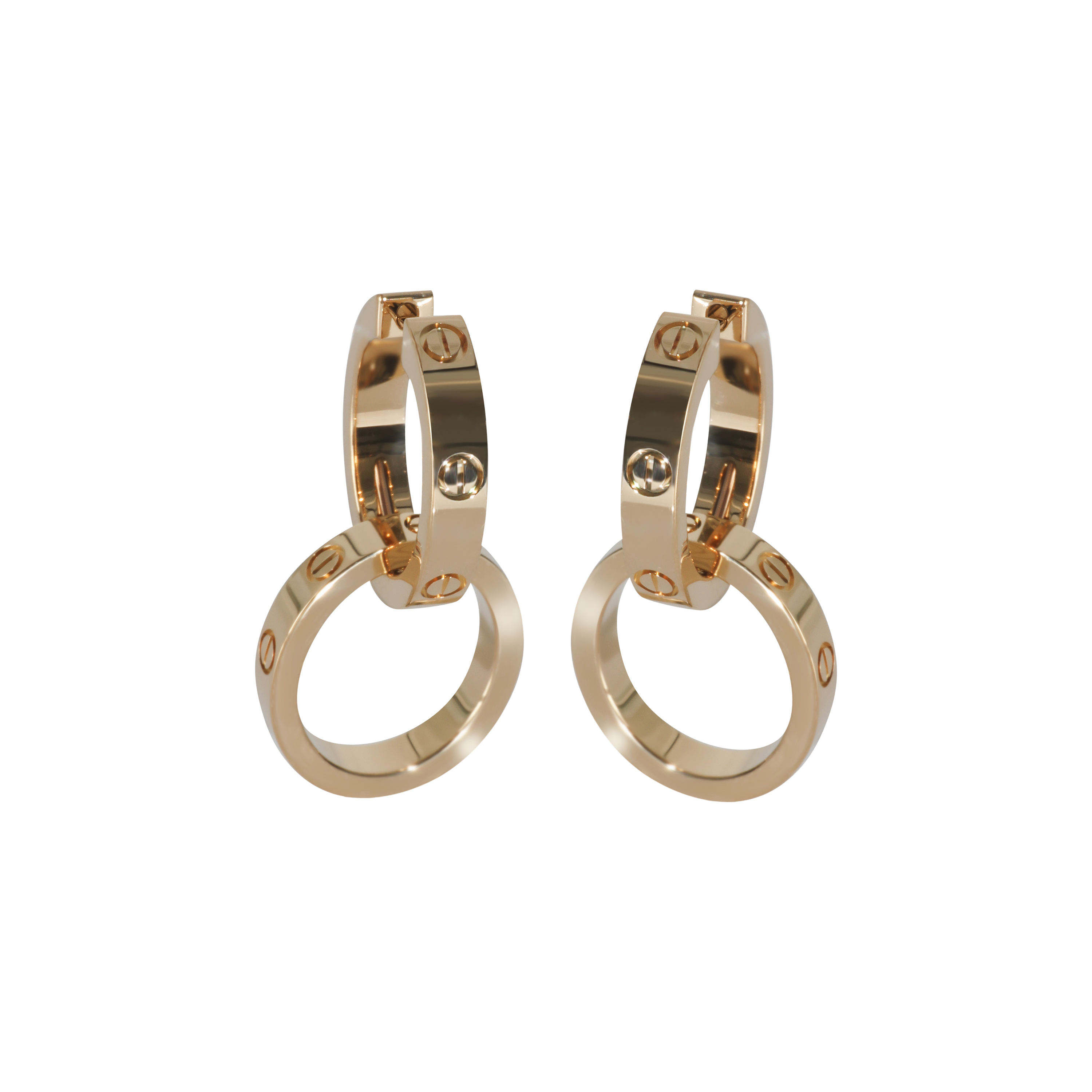 LOVE SINGLE HOOP EARRING イエローゴールドカルティエ CRN8515243 - LOVE single earring, semi-paved - Yellow gold
