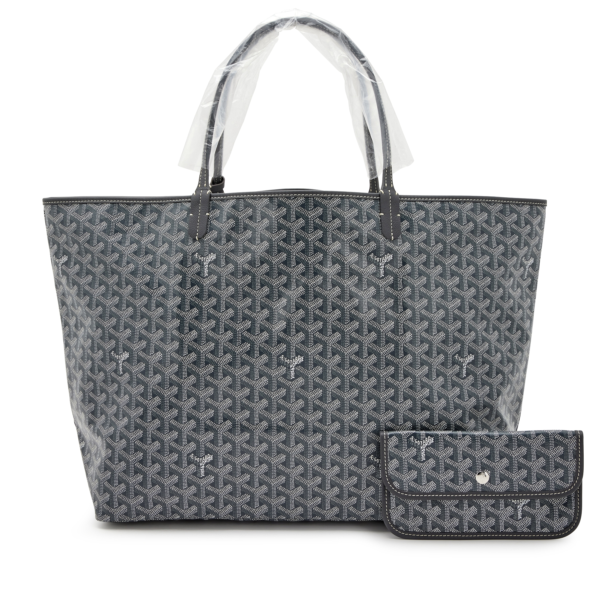 Goyard Grey Goyardine Canvas And Chevroches Calfskin Saint Louis