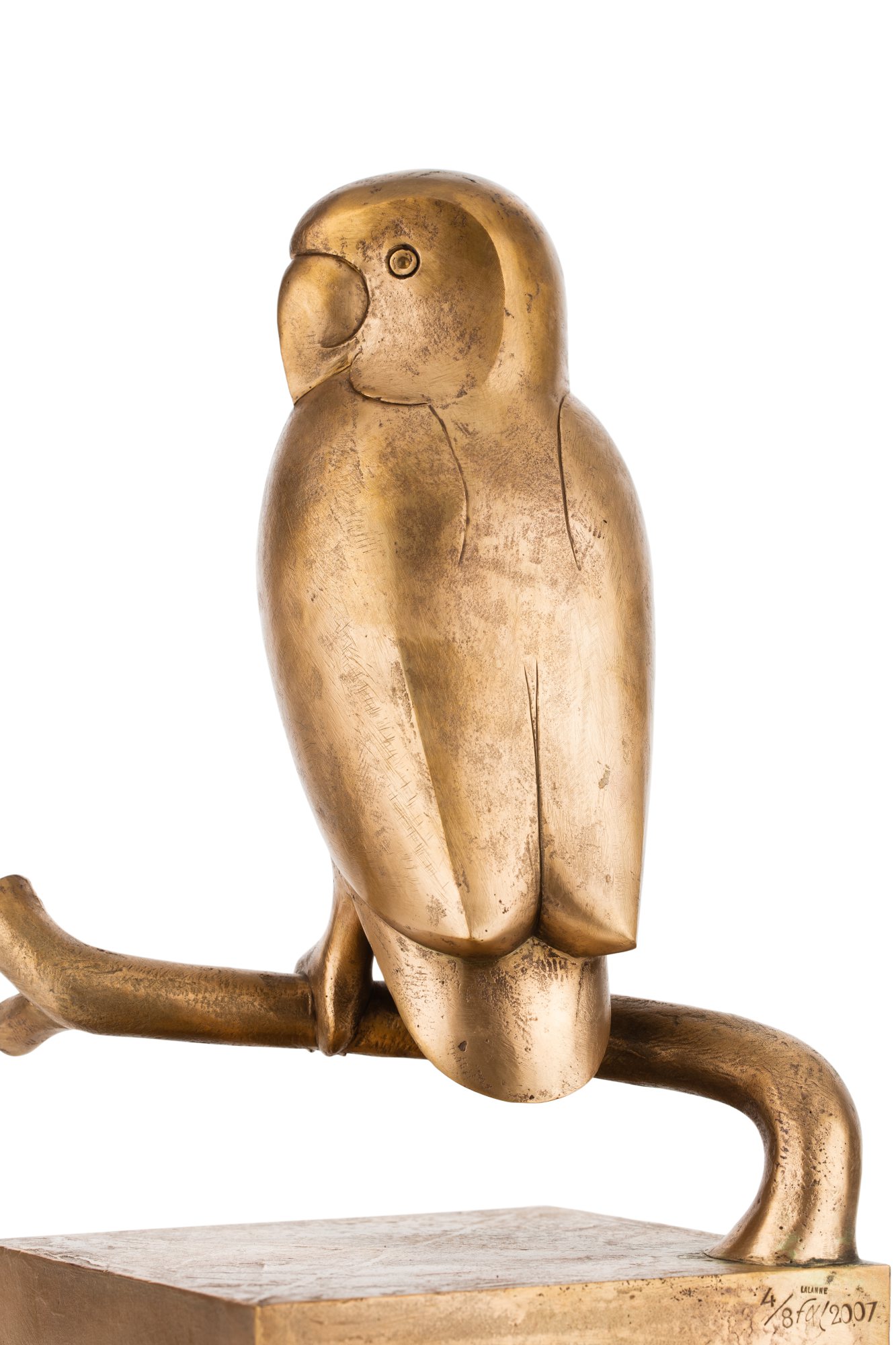 Statuette perroquet céramique bleu