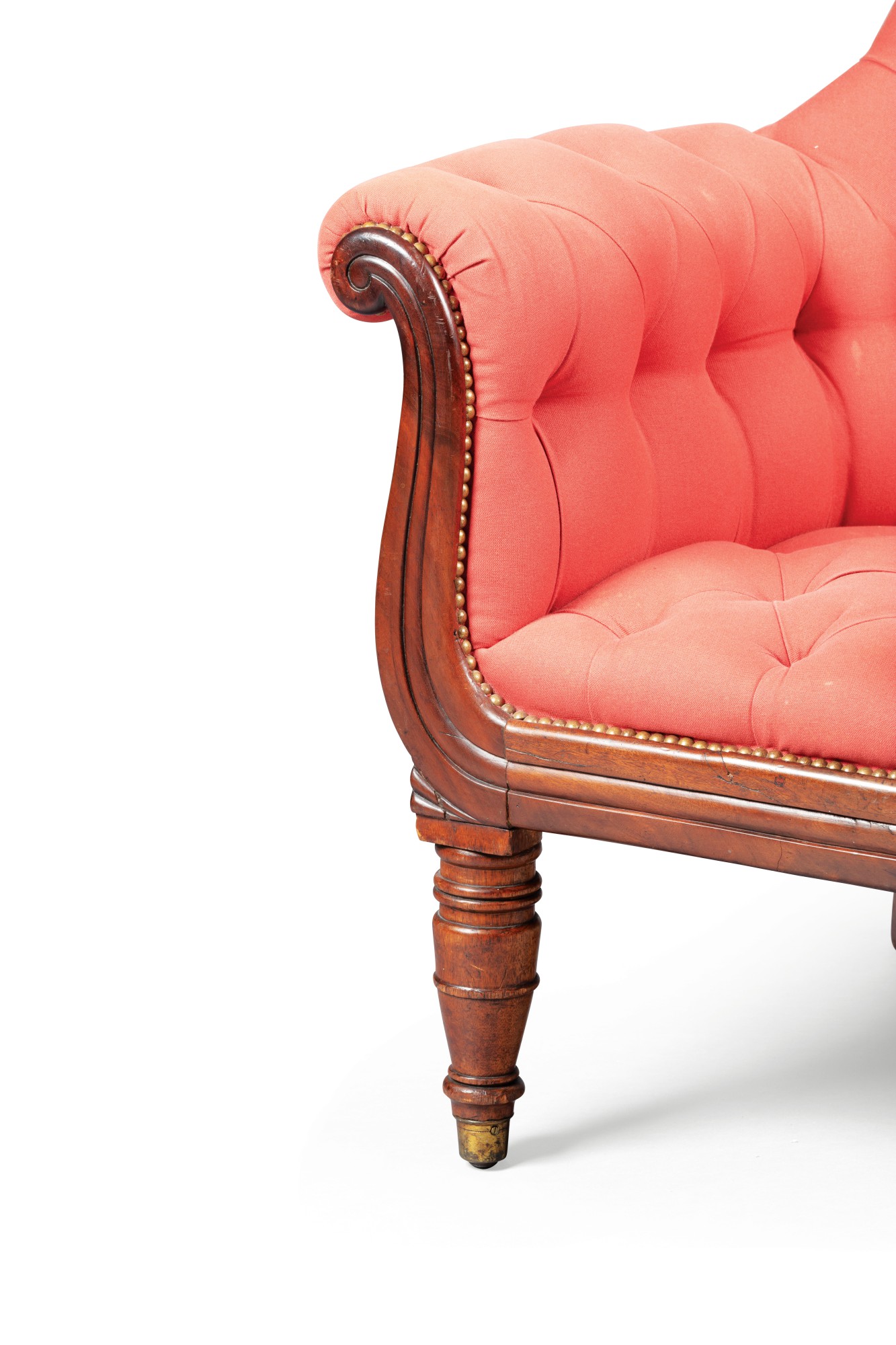 A Victorian carved mahogany armchair, late 19th century Fauteuil en