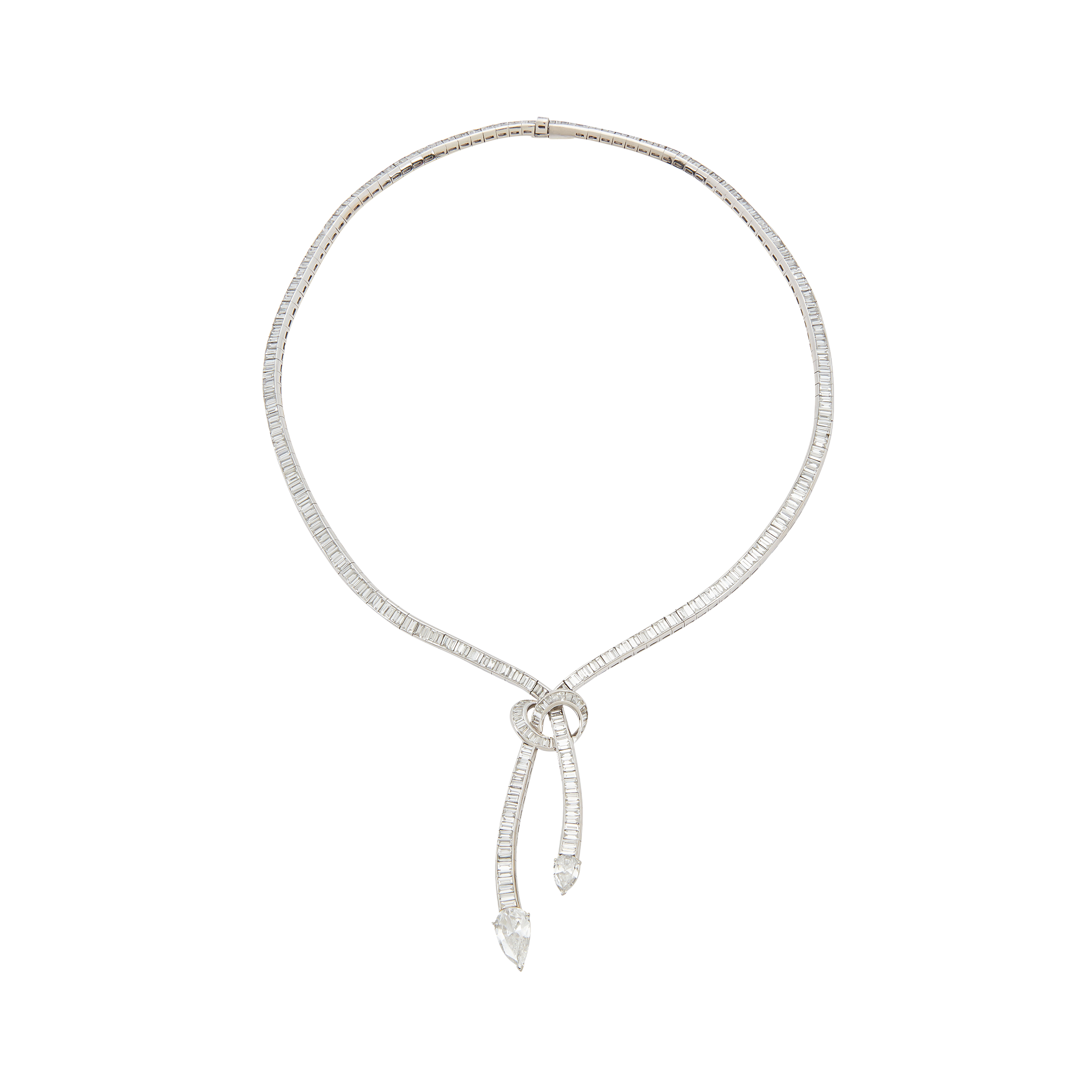 Platinum And Diamond Knot Necklace Available For Immediate Sale At