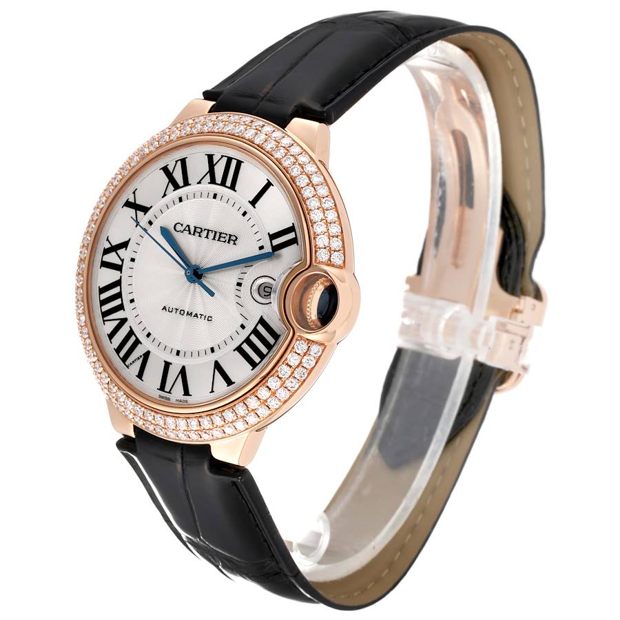 Cartier Ballon Bleu (Reference WE900851). A rose gold diamond-set automatic wristwatch with date. 2022 - Image 3