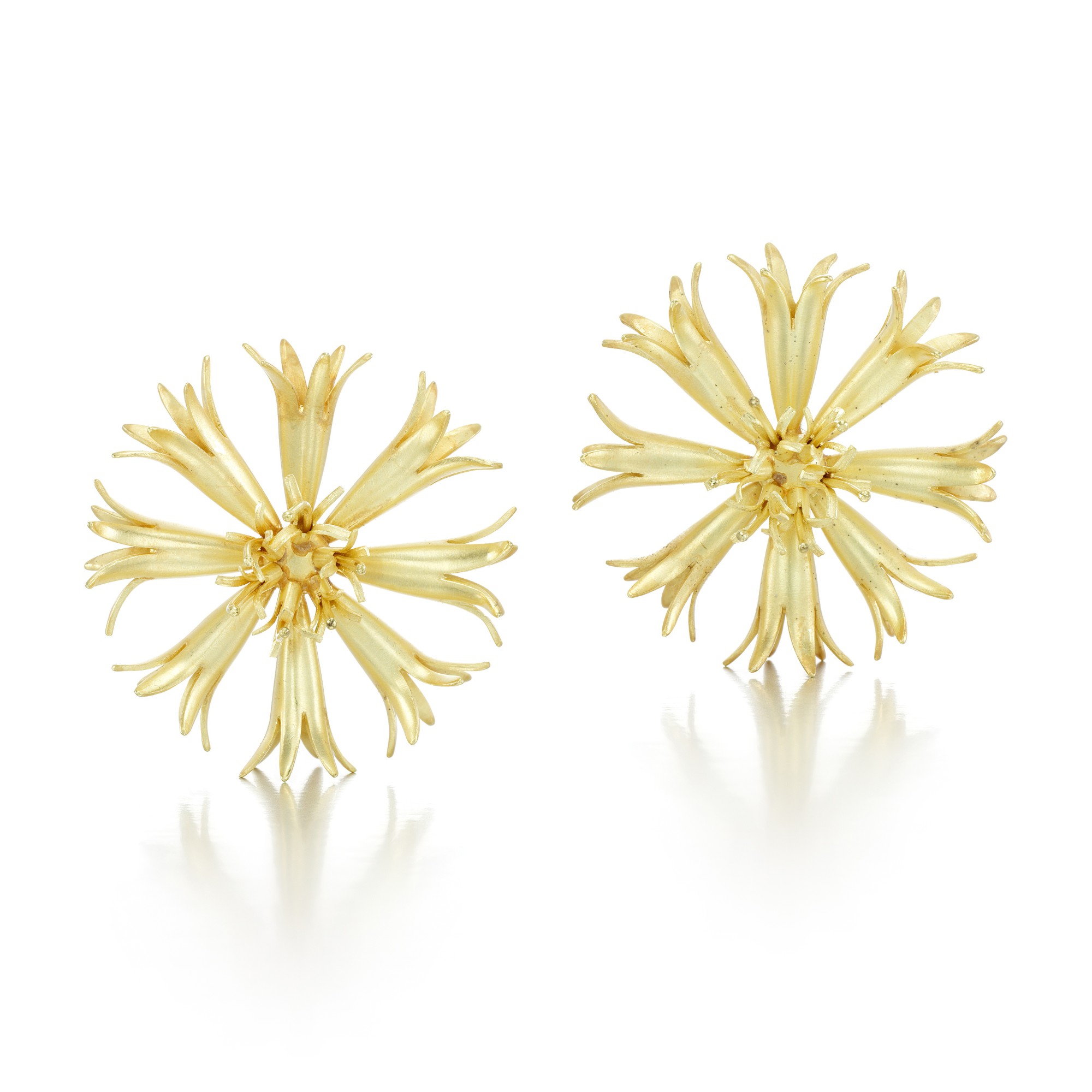 Christopher Thompson Royds Gold Cornflower Earrings, Brooch/Objet D'Art Available For Immediate