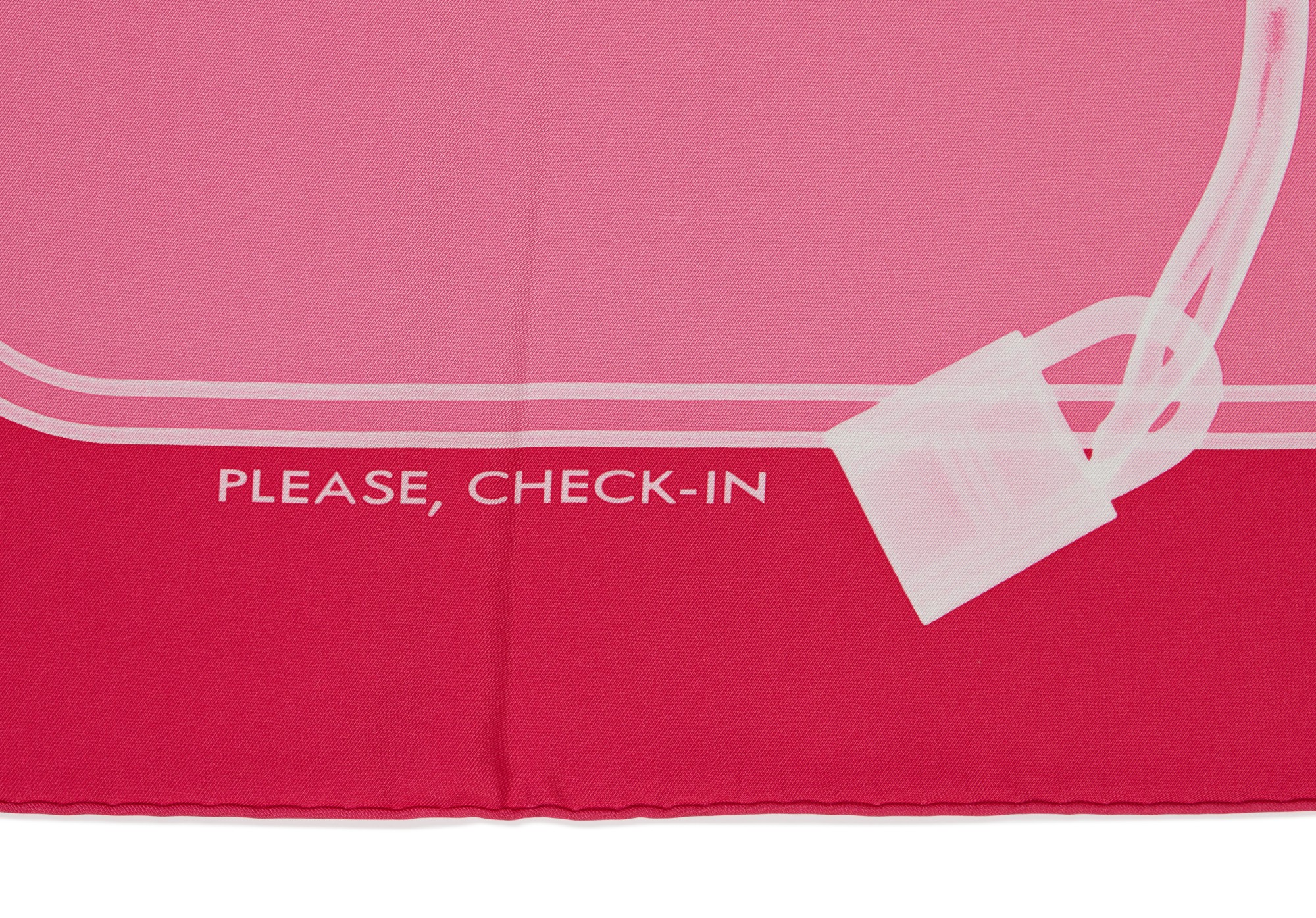 Hermès Rose Vif, Rose BonBon, And White Please, Check In By Dimitri  Rybaltchenko Scarf 90 Available For Immediate Sale At Sotheby's