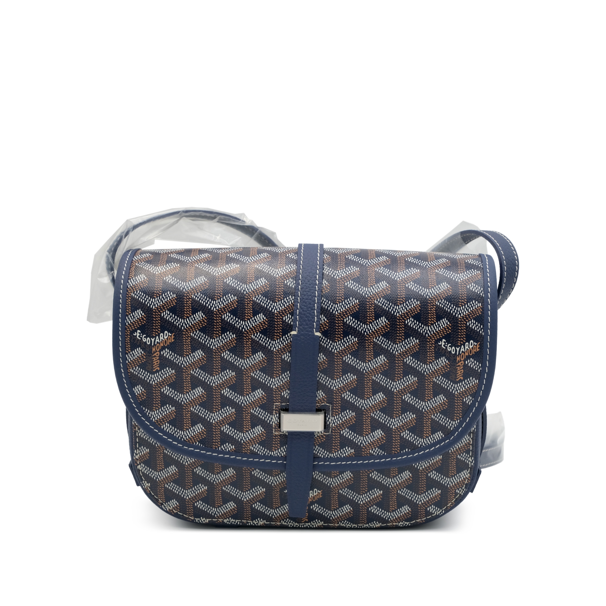 Goyard Navy Blue Goyardine Canvas And Decize Taurillon Belvedere